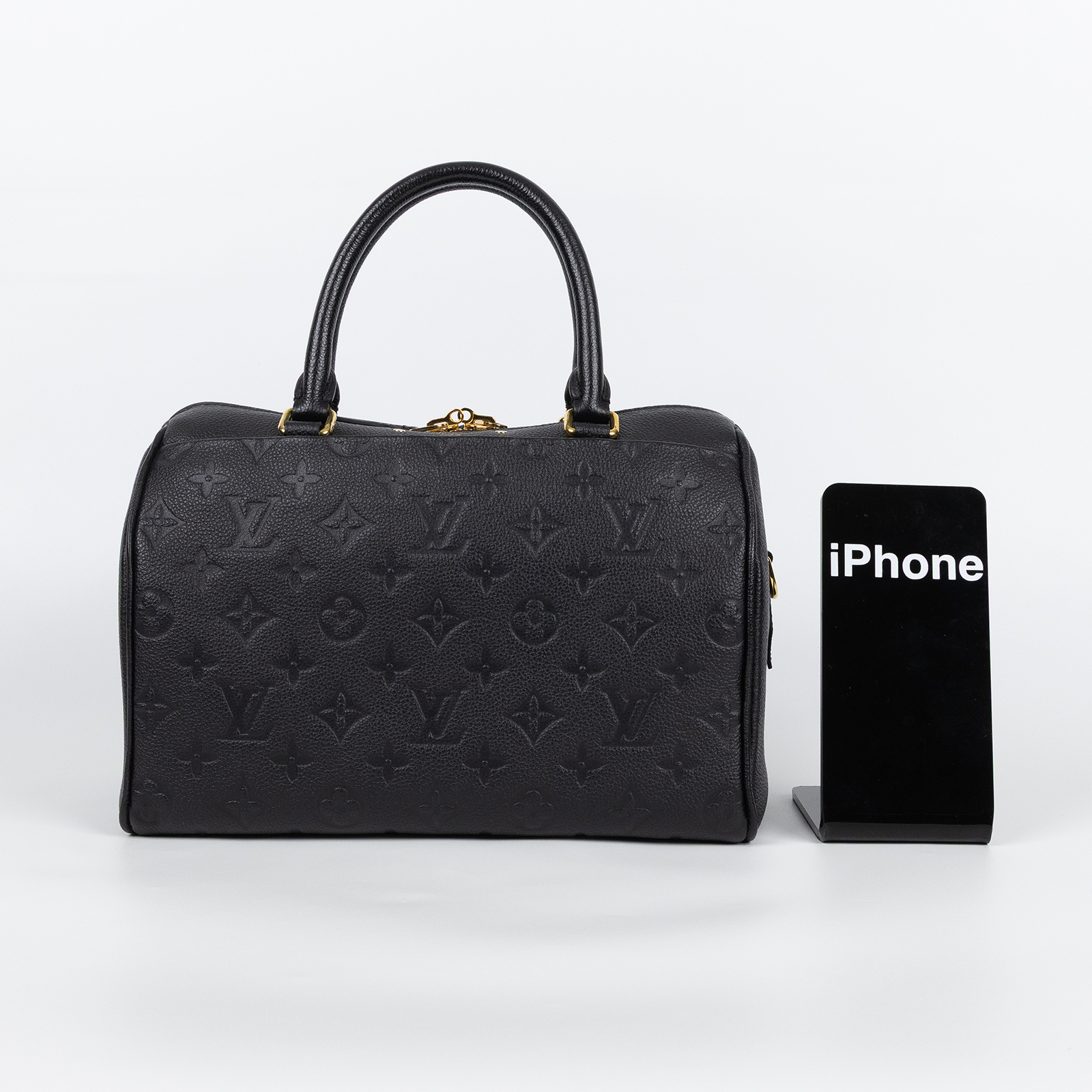 路易威登 LOUIS VUITTON Speedy 25 NM 手提波士頓包 壓紋牛皮 黑色 M42401  防塵袋/背帶/鎖組/購買證明