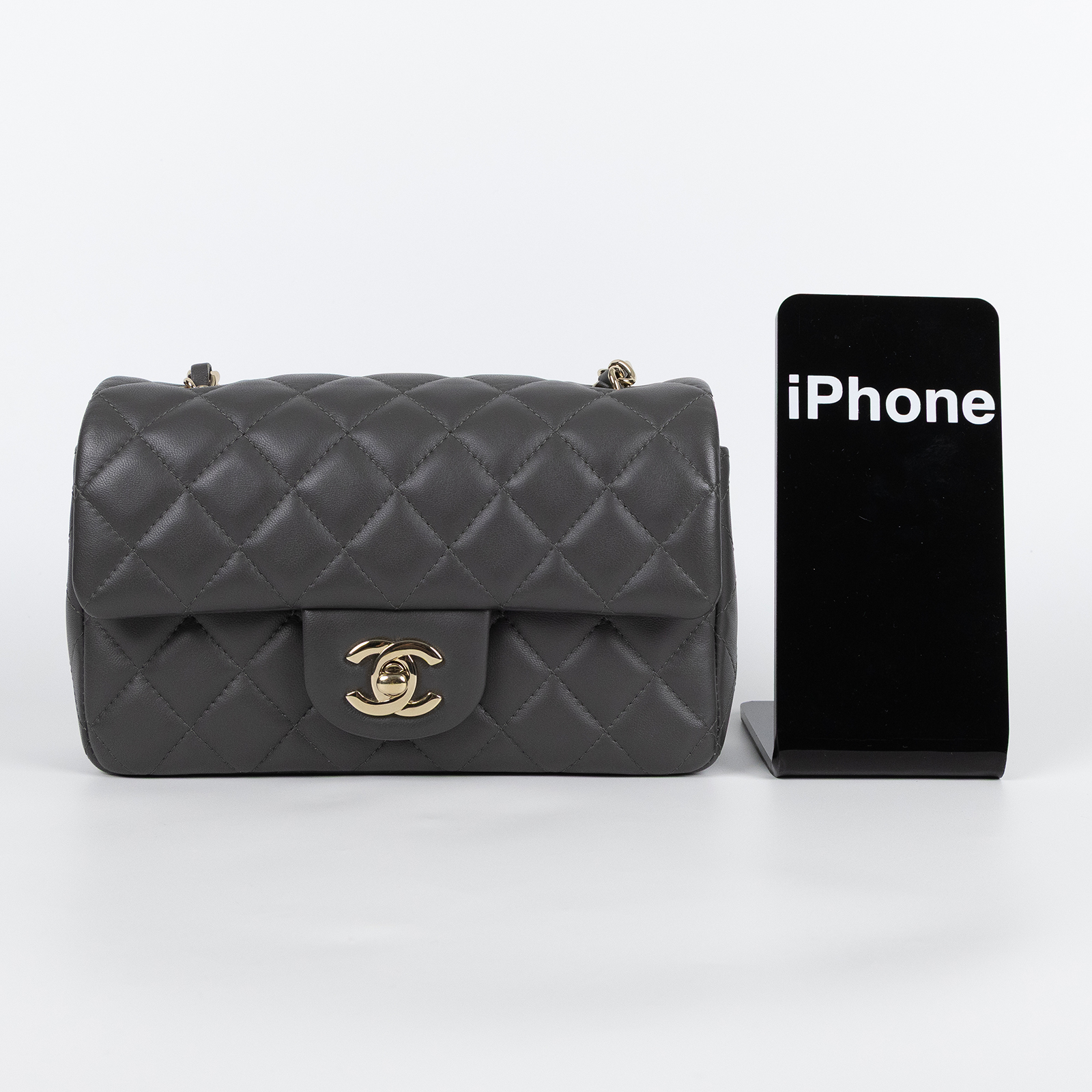 香奈兒 CHANEL CF 迷你 口蓋包 A69900 Y04059 29開灰金羊COCO20 防塵袋/保證卡/購買證明影本