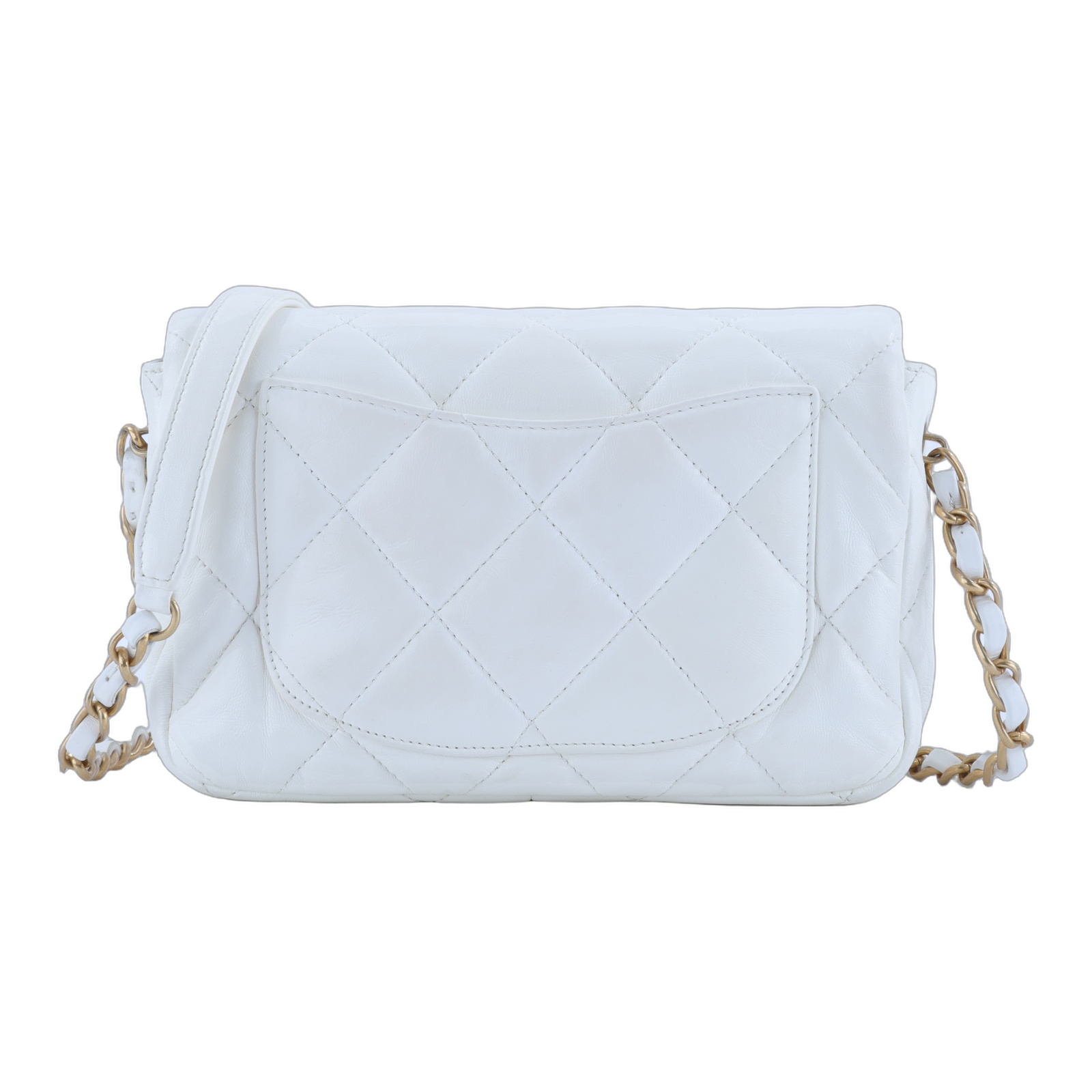 香奈兒 CHANEL CF Flap Bag  肩背 斜背包 AS3986 晶片款 白金羊愛心掀蓋包 無附屬品