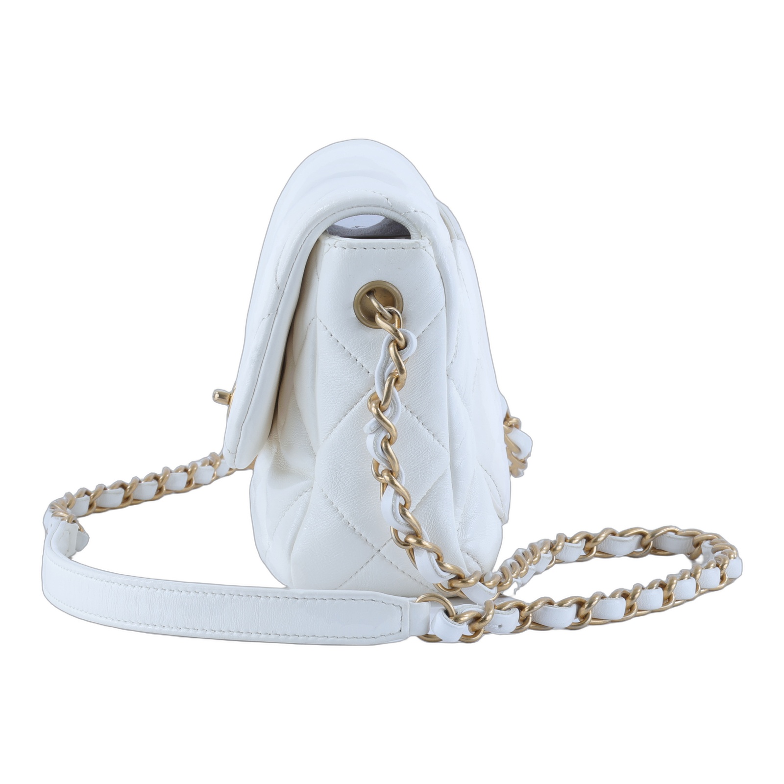 香奈兒 CHANEL CF Flap Bag  肩背 斜背包 AS3986 晶片款 白金羊愛心掀蓋包 無附屬品