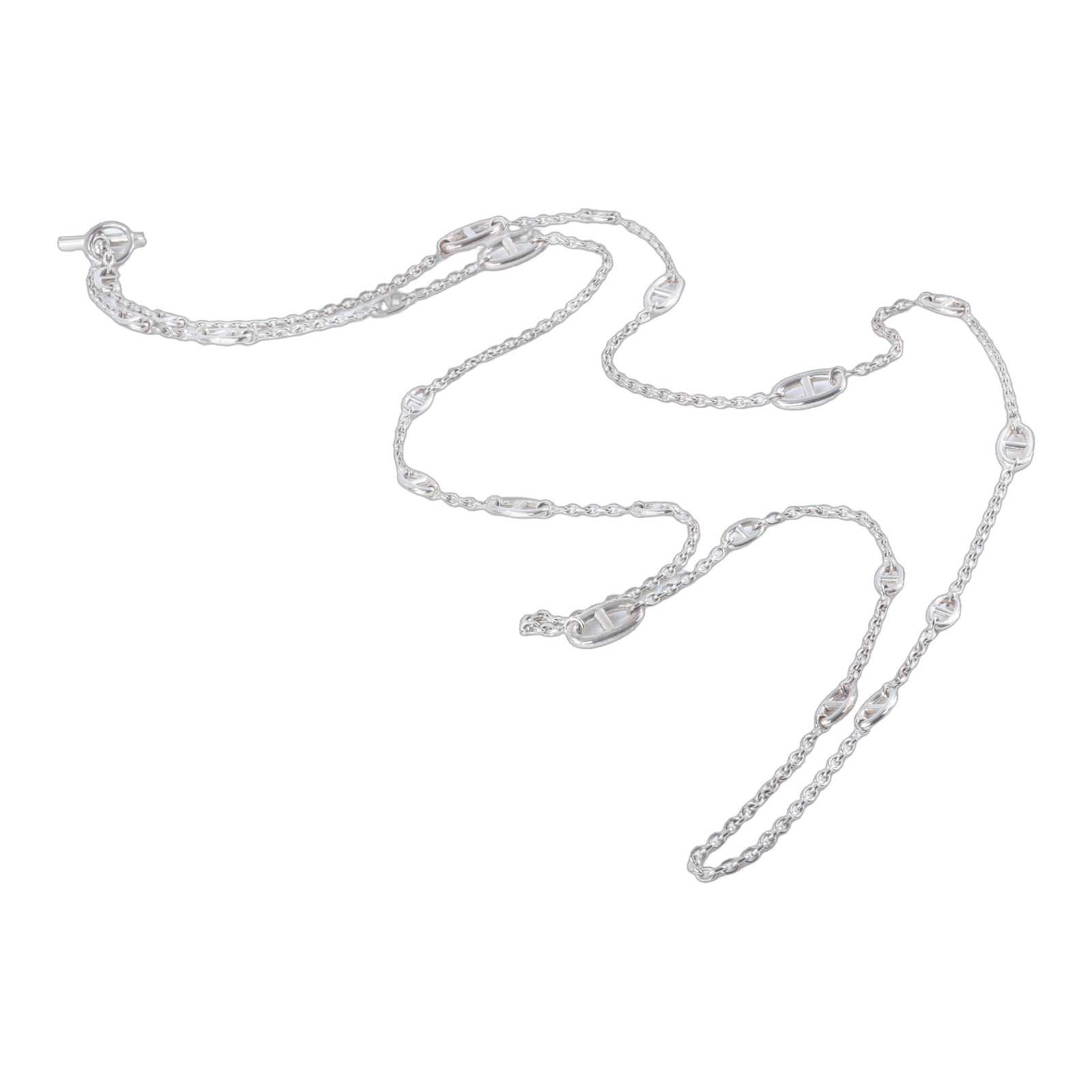 愛馬仕 Hermes Farandole 160 豬鼻子 長項鍊 H104569Bv00 18G163185 925 純銀豬鼻長項鍊160cm 原廠盒子/內襯