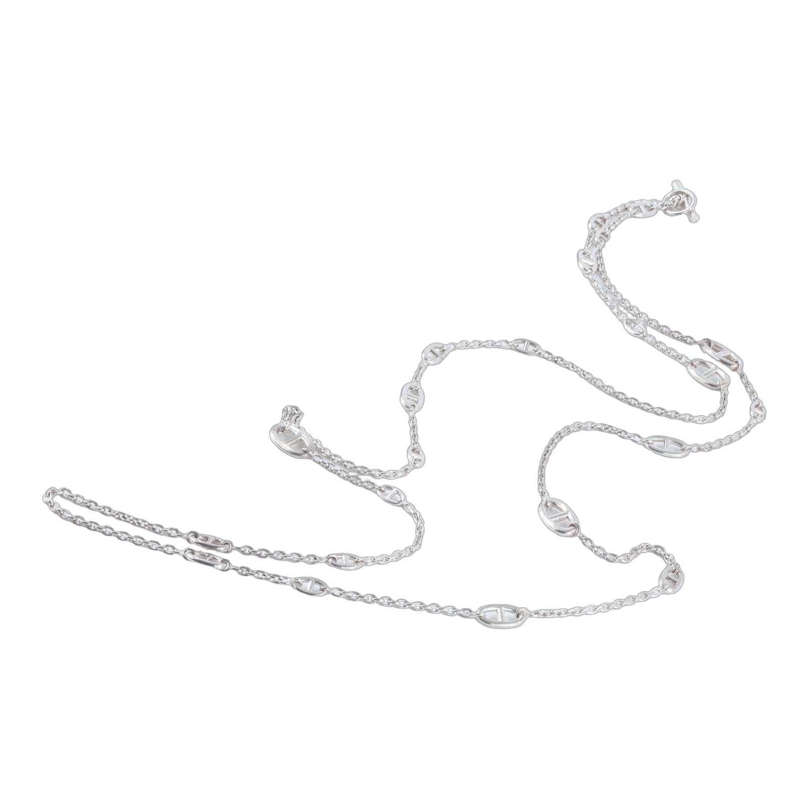愛馬仕 Hermes Farandole 160 豬鼻子 長項鍊 H104569Bv00 18G163185 925 純銀豬鼻長項鍊160cm 原廠盒子/內襯