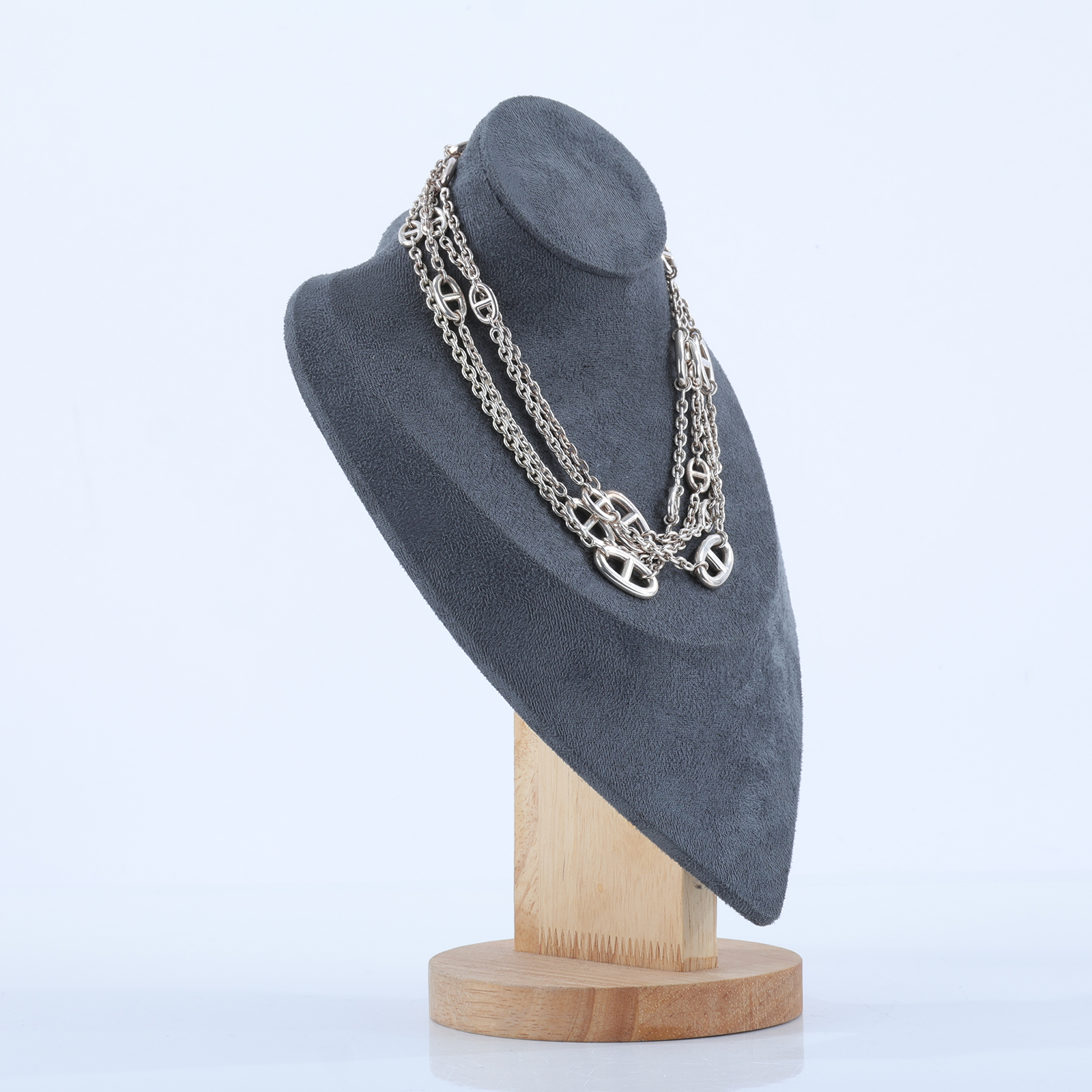 愛馬仕 Hermes Farandole 160 豬鼻子 長項鍊 H104569Bv00 18G163185 925 純銀豬鼻長項鍊160cm 原廠盒子/內襯