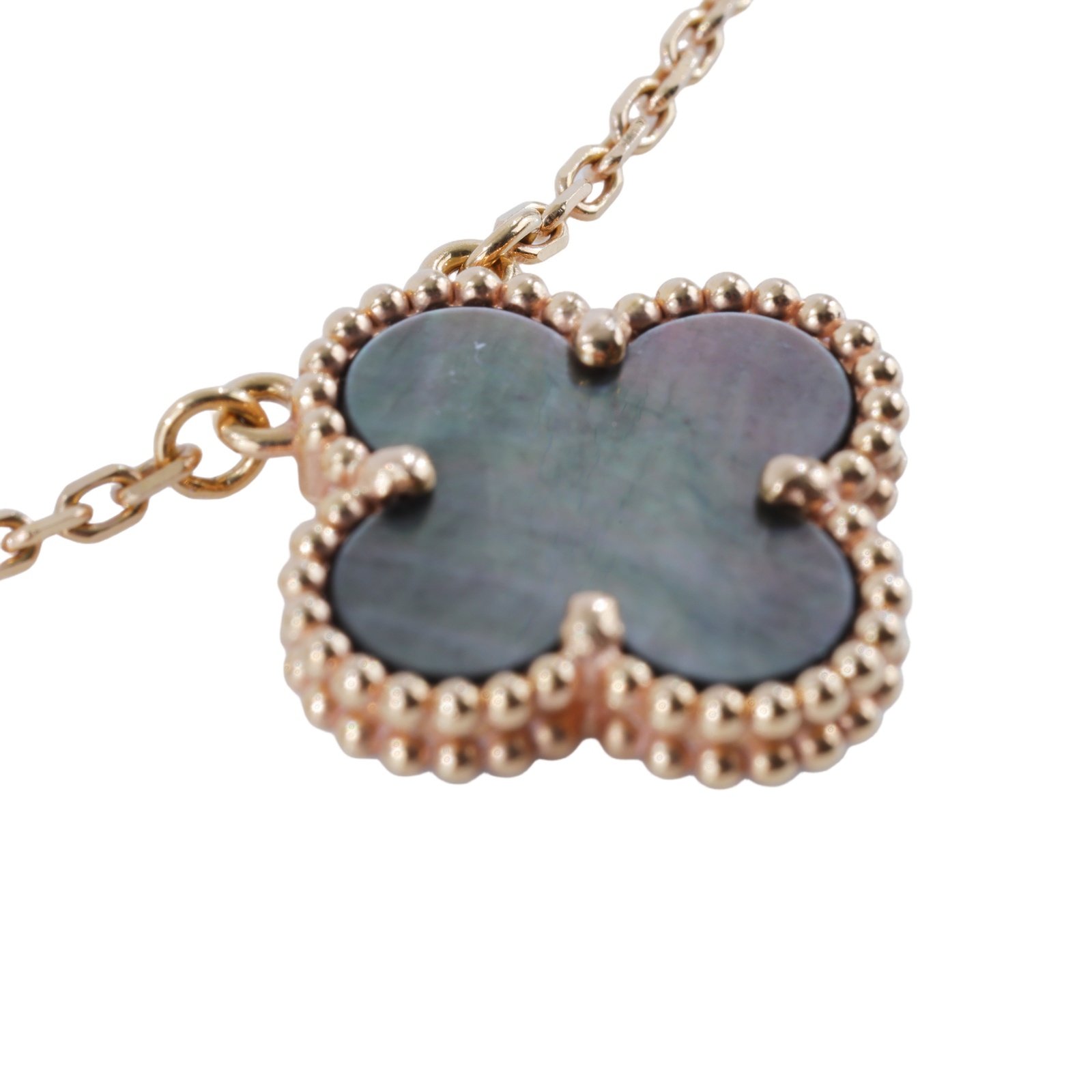 梵克雅寶 Van Cleef & Arpels Vintage Alhambra 吊墜 小型 VCARP4KK00 灰母貝VINTAGE項鍊 無附屬品