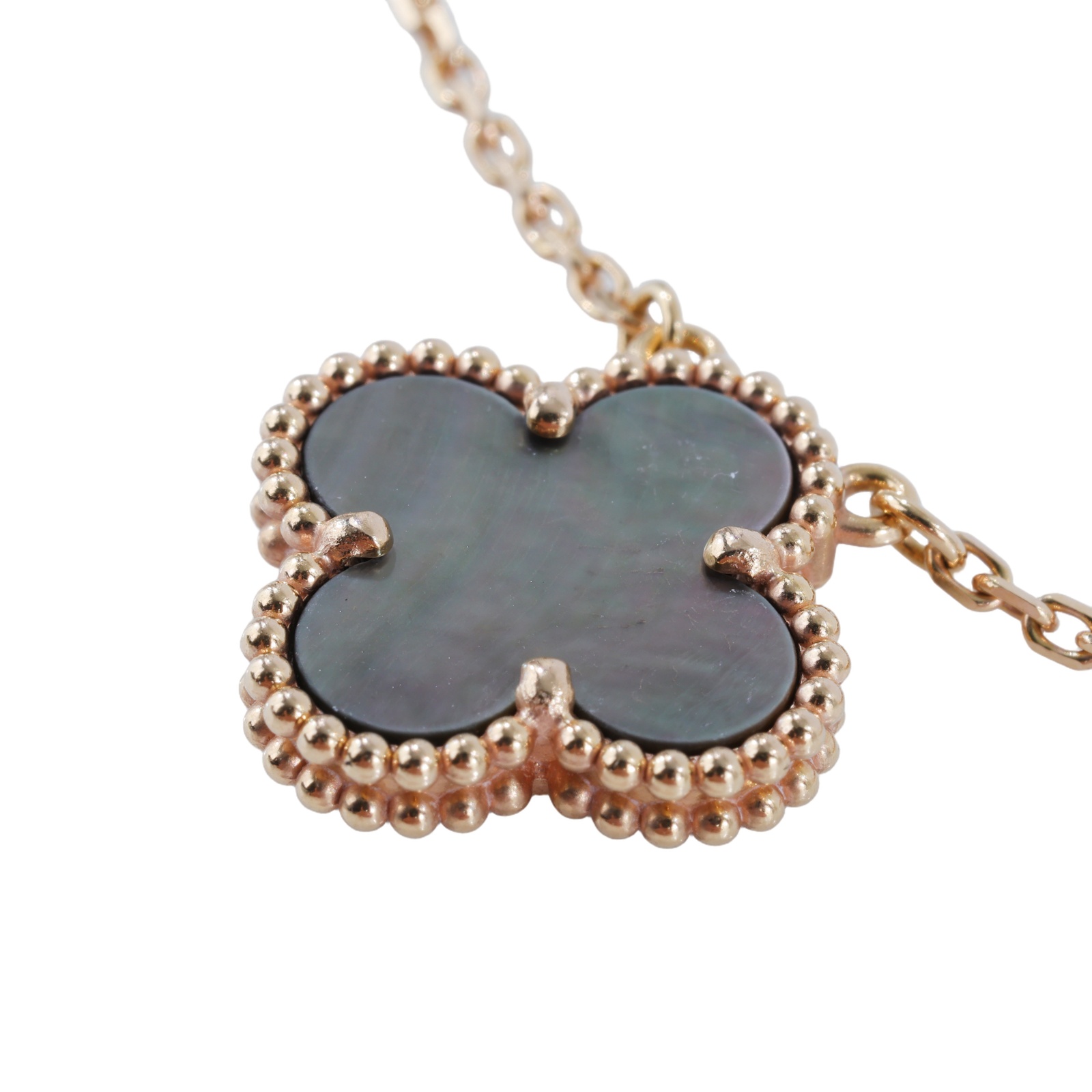 梵克雅寶 Van Cleef & Arpels Vintage Alhambra 吊墜 小型 VCARP4KK00 灰母貝VINTAGE項鍊 無附屬品