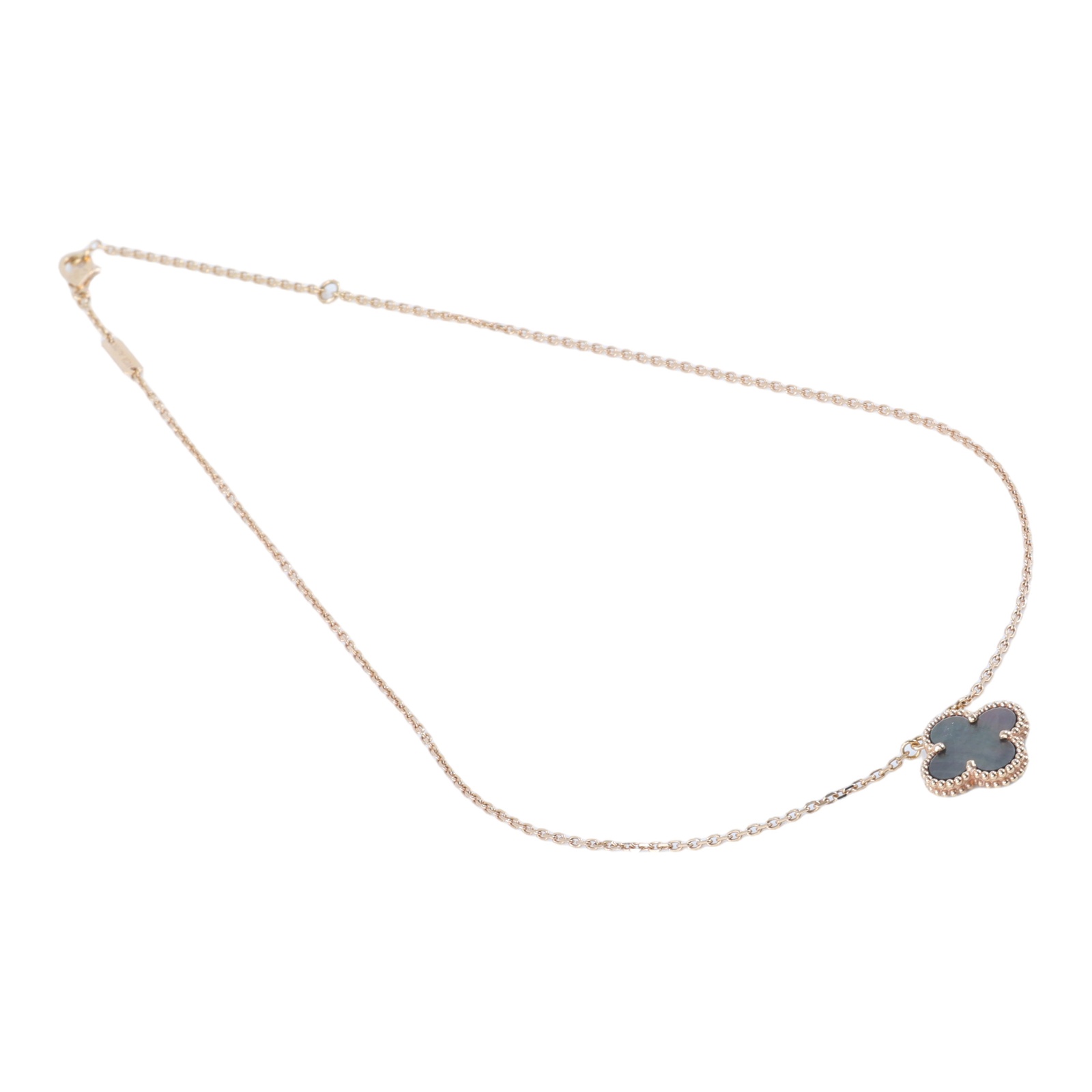 梵克雅寶 Van Cleef & Arpels Vintage Alhambra 吊墜 小型 VCARP4KK00 灰母貝VINTAGE項鍊 無附屬品