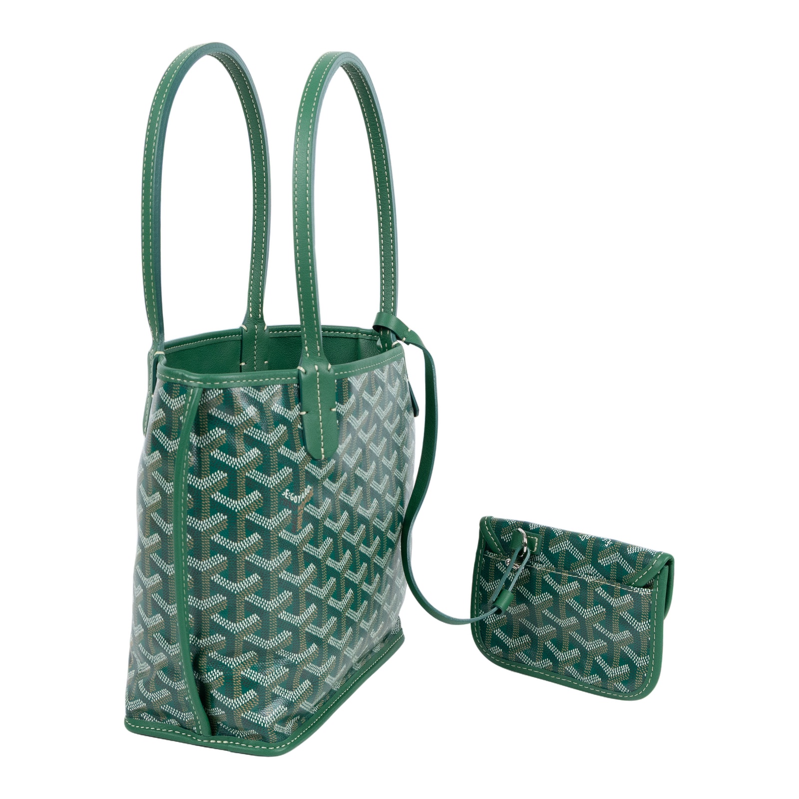 高雅德 GOYARD Anjou Mini Bag 托特包 ANJOUSMINCG 綠ANJOU MIN 防塵袋/內袋/購買證明