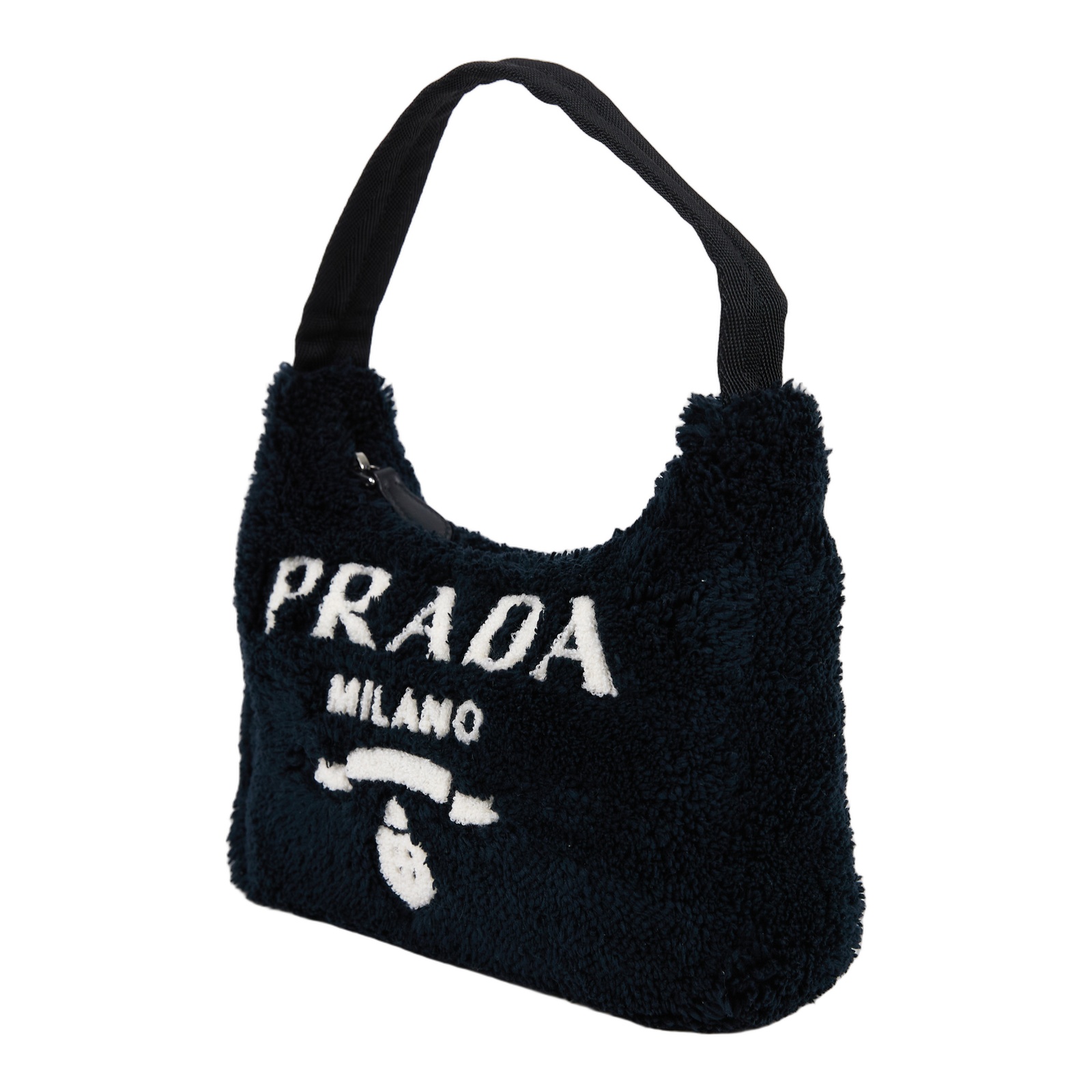 普拉達 PRADA Re-Edition 迷你 Hobo 包 1NE515_2DXO 黑毛毛HOBO 防塵袋/吊牌