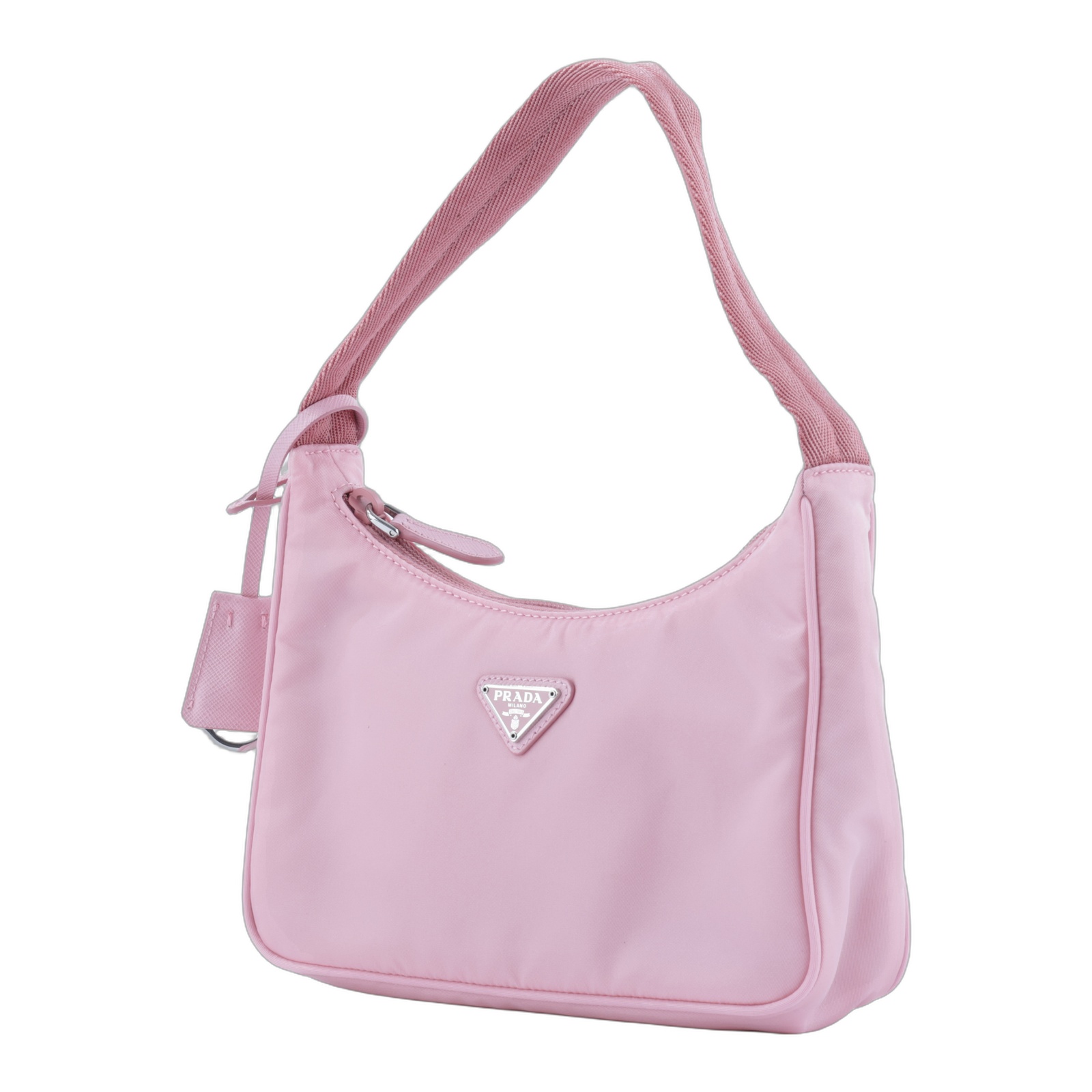 普拉達 PRADA Re-Edition 迷你 Hobo 包 1NE515_RDH0 粉尼龍HOBO腋下包 防塵袋