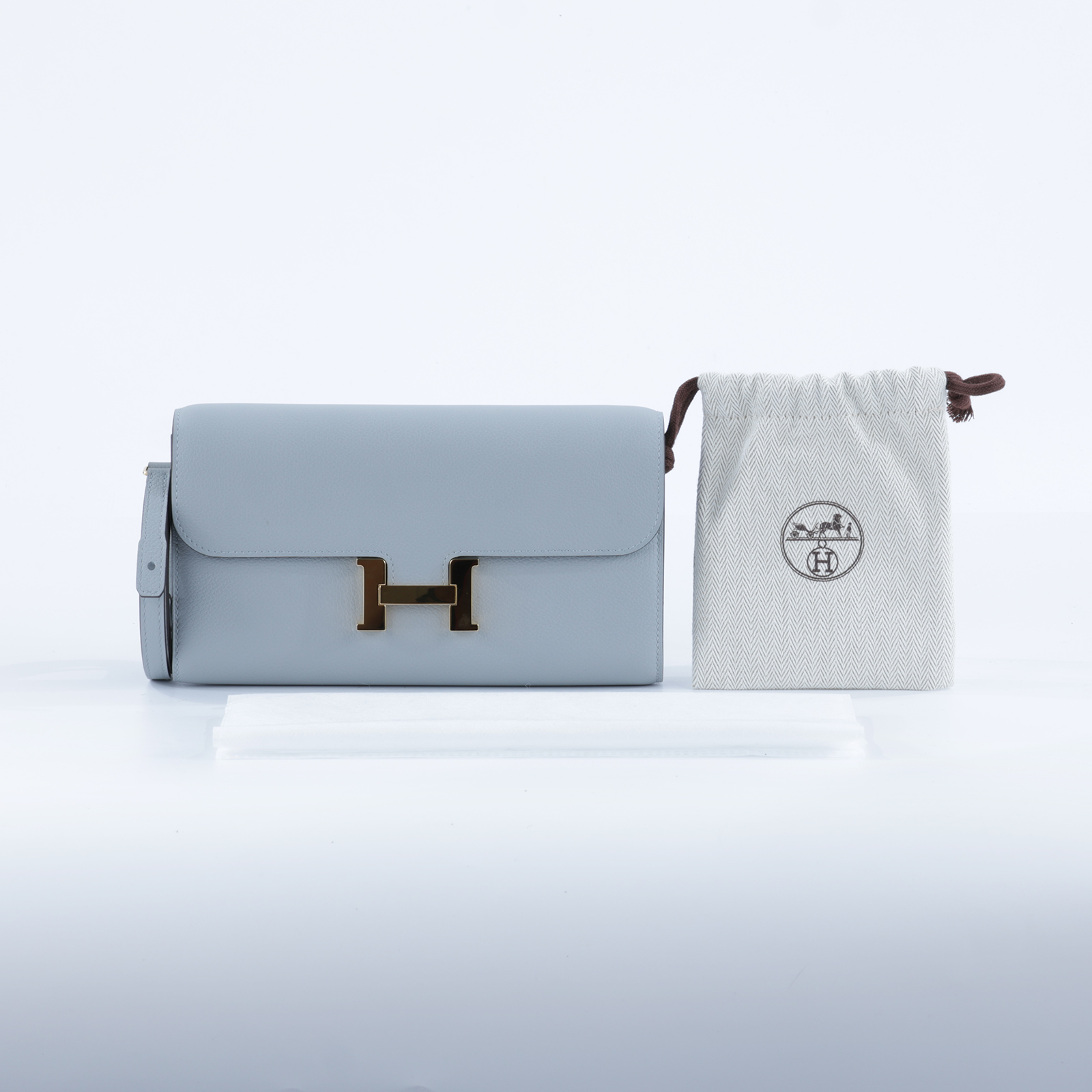 愛馬仕 Hermes Constance to go 康康包 長夾  CNTG Z SN 011 CS Z刻 淺灰CONSTANCE TO GO 防塵袋/背帶