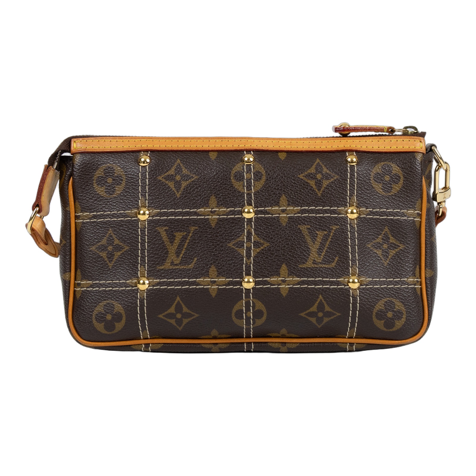 路易威登 LOUIS VUITTON Rivet Pochette Accessoires 麻將包 手提包 M40141  背帶