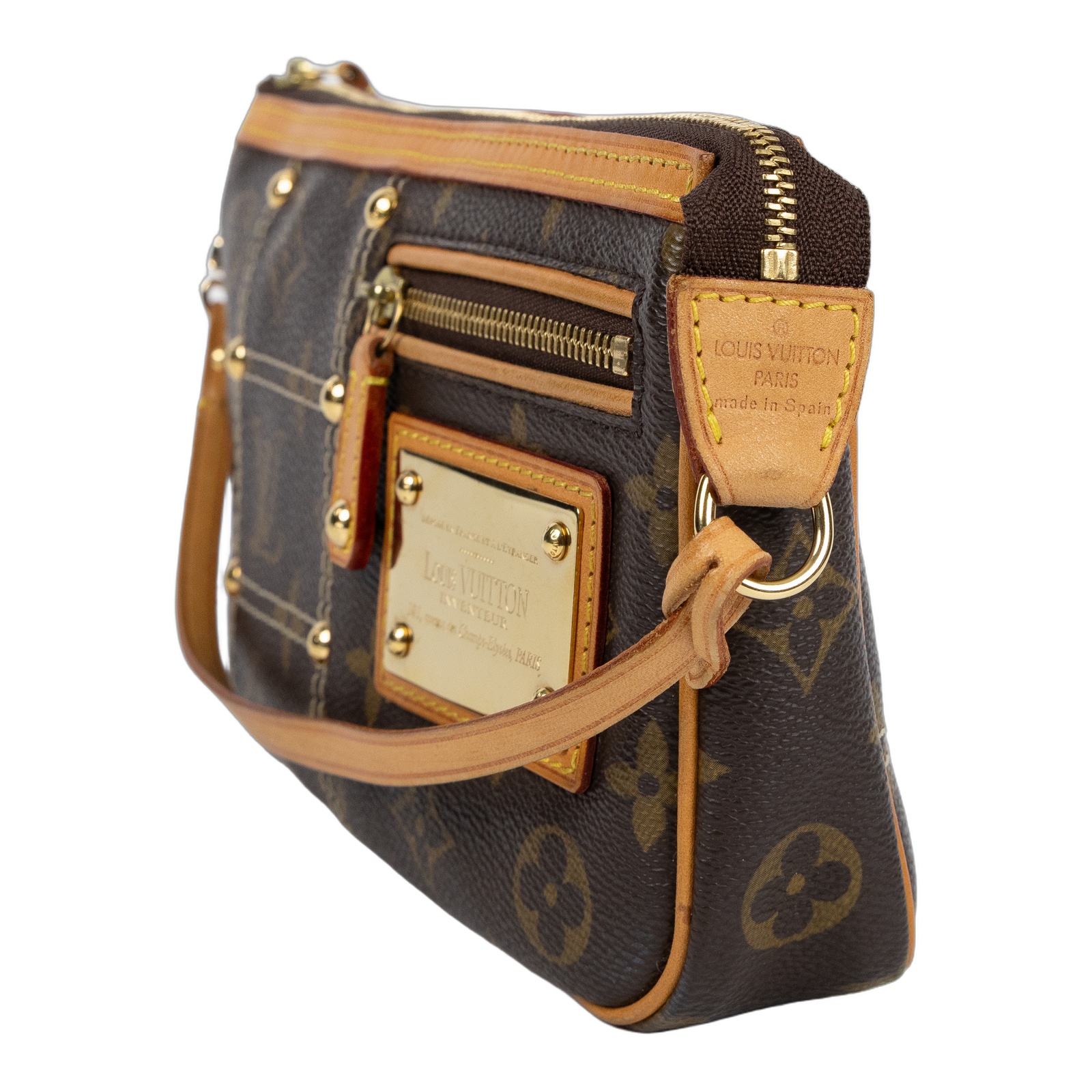 路易威登 LOUIS VUITTON Rivet Pochette Accessoires 麻將包 手提包 M40141  背帶
