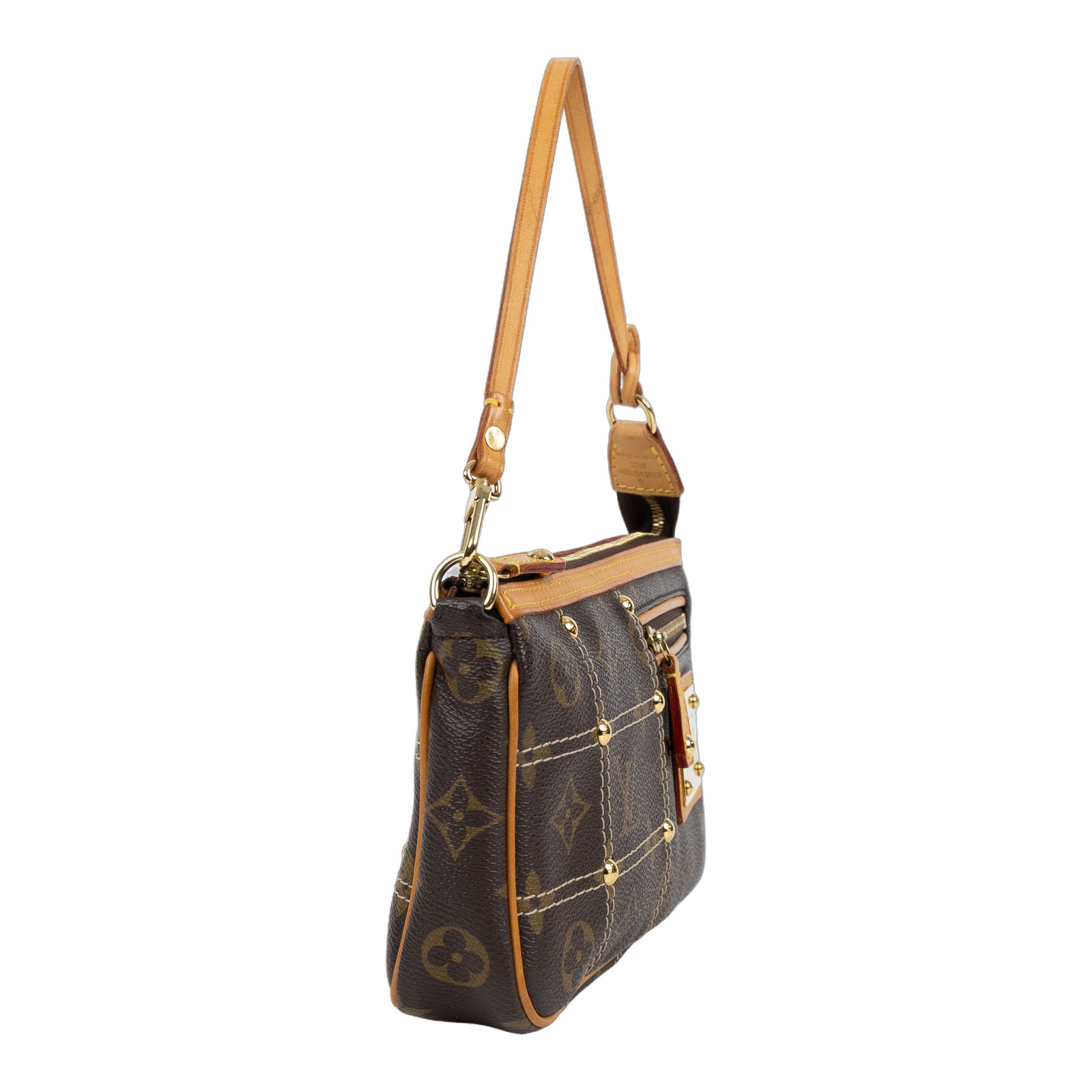 路易威登 LOUIS VUITTON Rivet Pochette Accessoires 麻將包 手提包 M40141  背帶