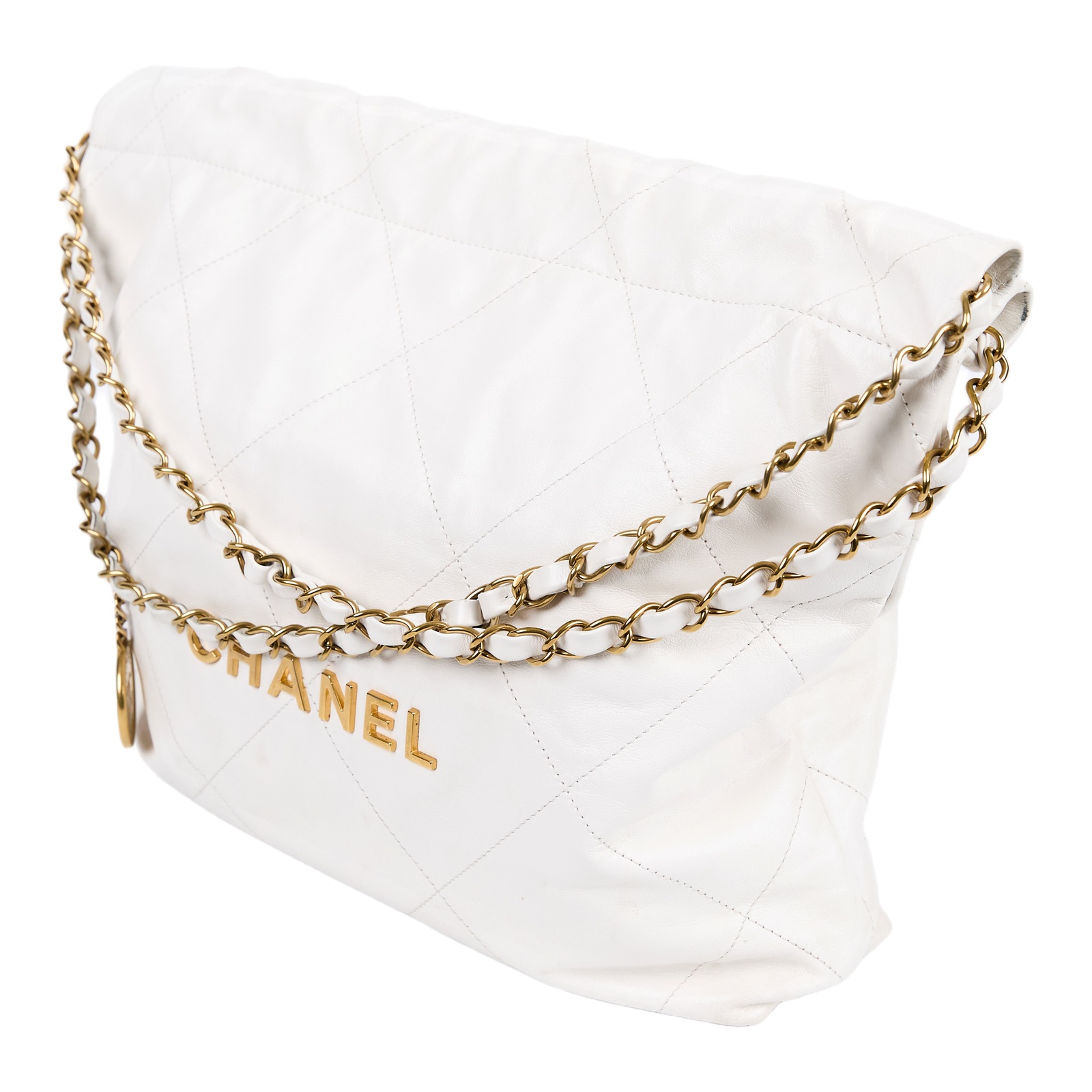 香奈兒 CHANEL 22 小型 流浪包 肩背包 AS3260 晶片款 白金22包 小號 內袋