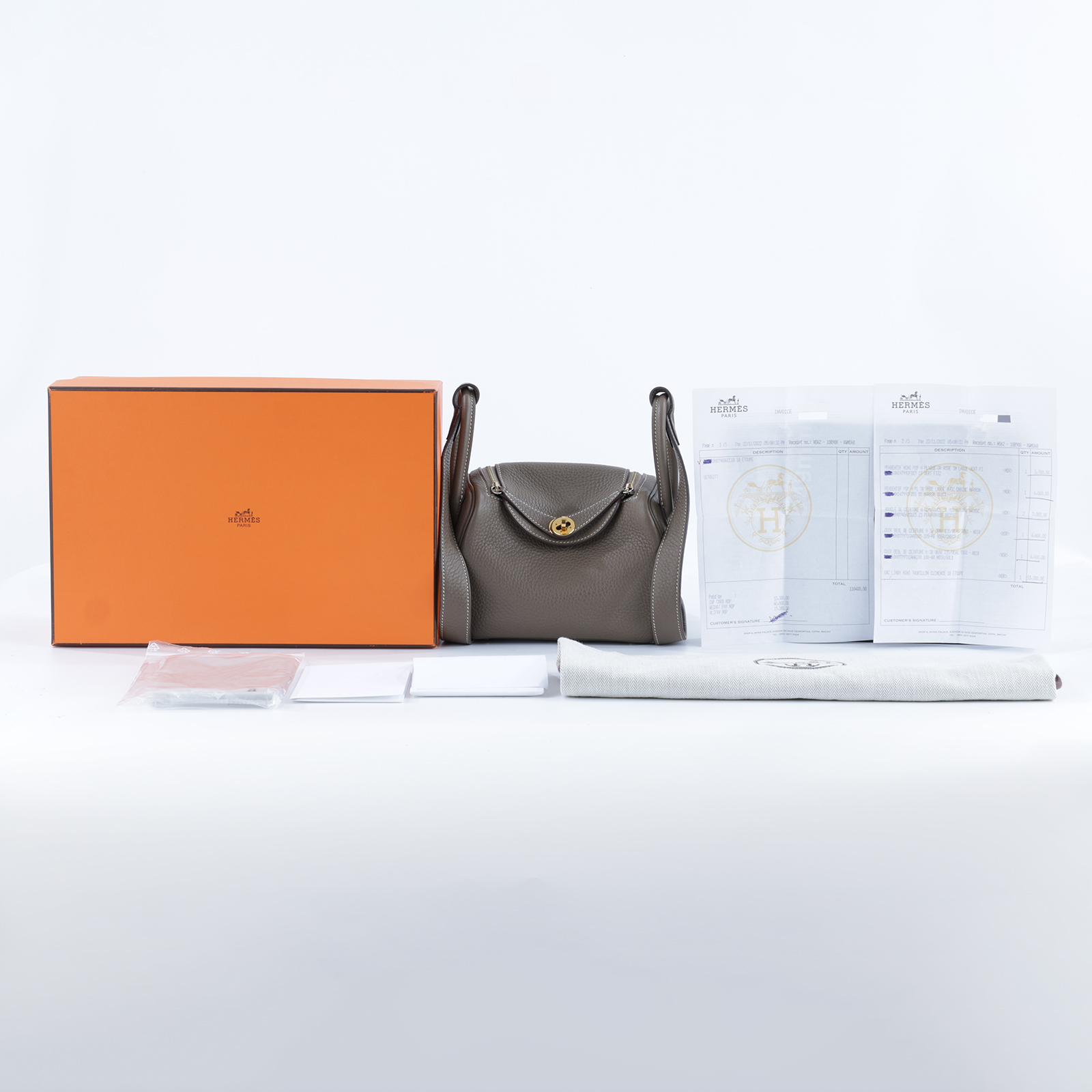 愛馬仕 Hermes Lindy 琳迪包 迷你 大象灰色 金色五金 H079086CC18 /U CT062 TT  原廠盒子/防塵袋/購買證明影本