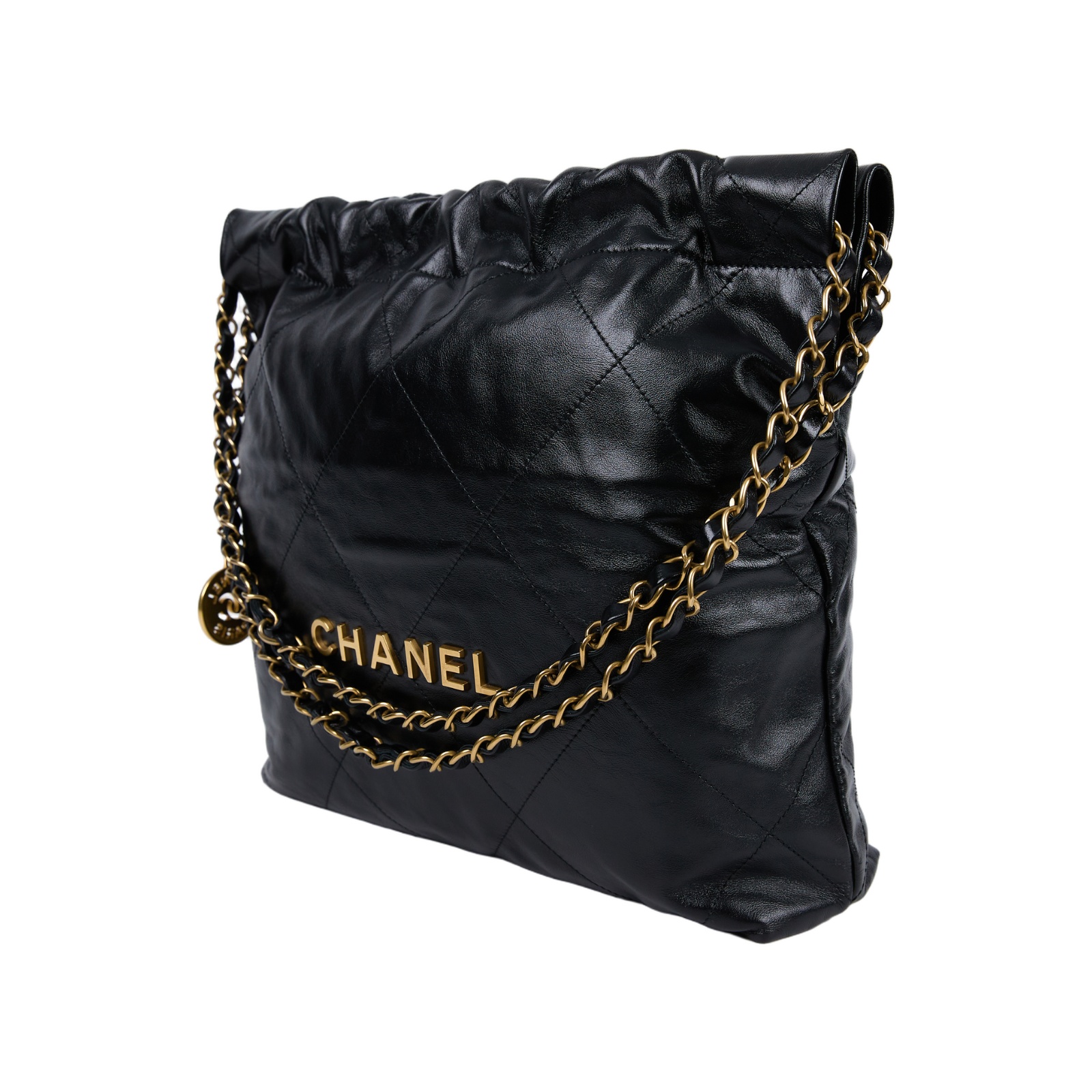 香奈兒 CHANEL 22 小型 流浪包 肩背包 AS3260 B19059 晶片款 黑金22包 小號 防塵袋/內袋/購買證明