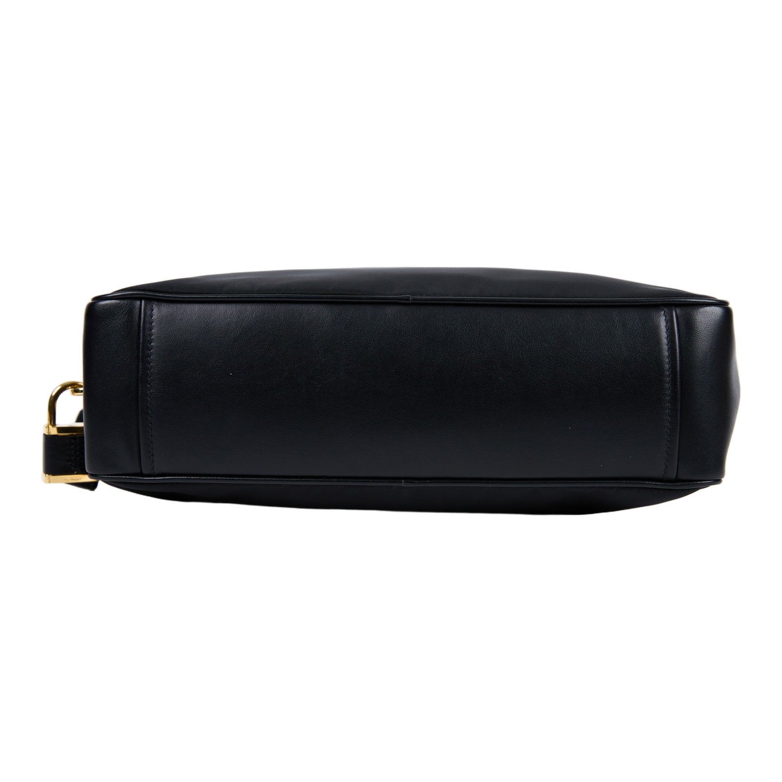 普拉達 PRADA Re-Nylon East-West 尼龍 肩背包 手提包 1BB127_2C8Q 黑尼龍拚皮革鎖頭肩背包 防塵袋/鎖組/發票