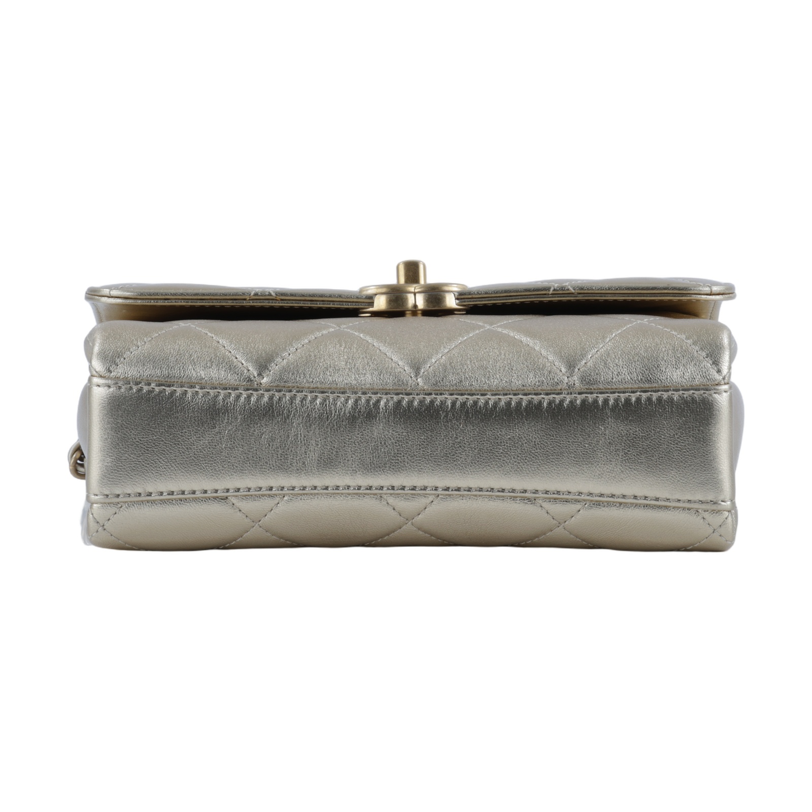 香奈兒 CHANEL Handle 口蓋包 AS3240  金色羊皮水鑽HANDLE 肩背包 無附屬品