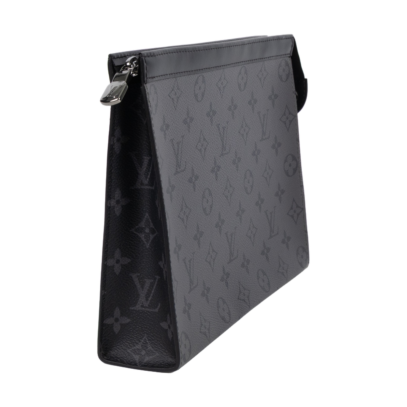 路易威登 LOUIS VUITTON Pochette Voyage MM 手拿包 Eclipse M69535 晶片款 黑原花手拿包 防塵袋