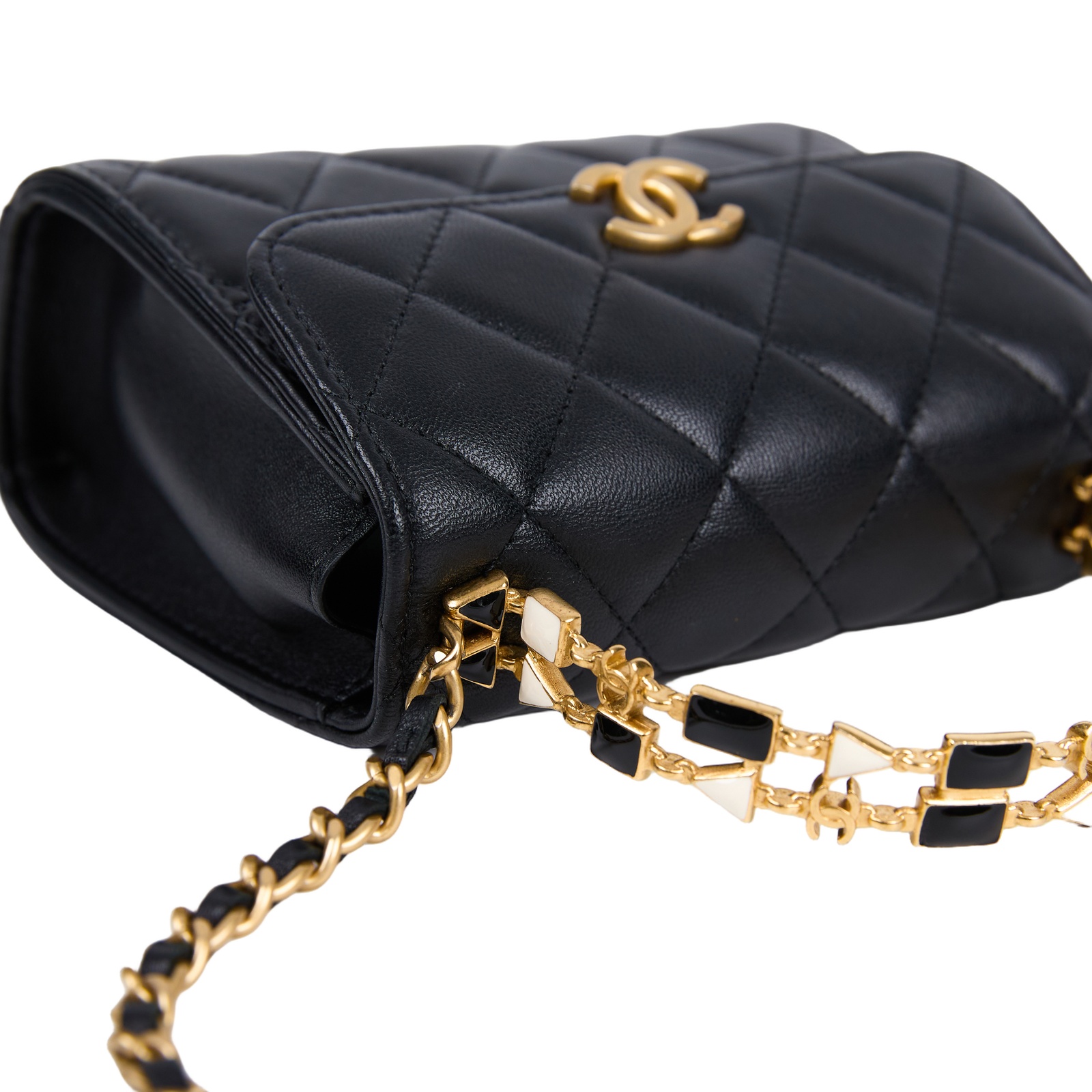 香奈兒 CHANEL Handle 手提 口蓋包 AP2945 晶片款 黑金琺瑯22B HANDLE肩背包 無附屬品