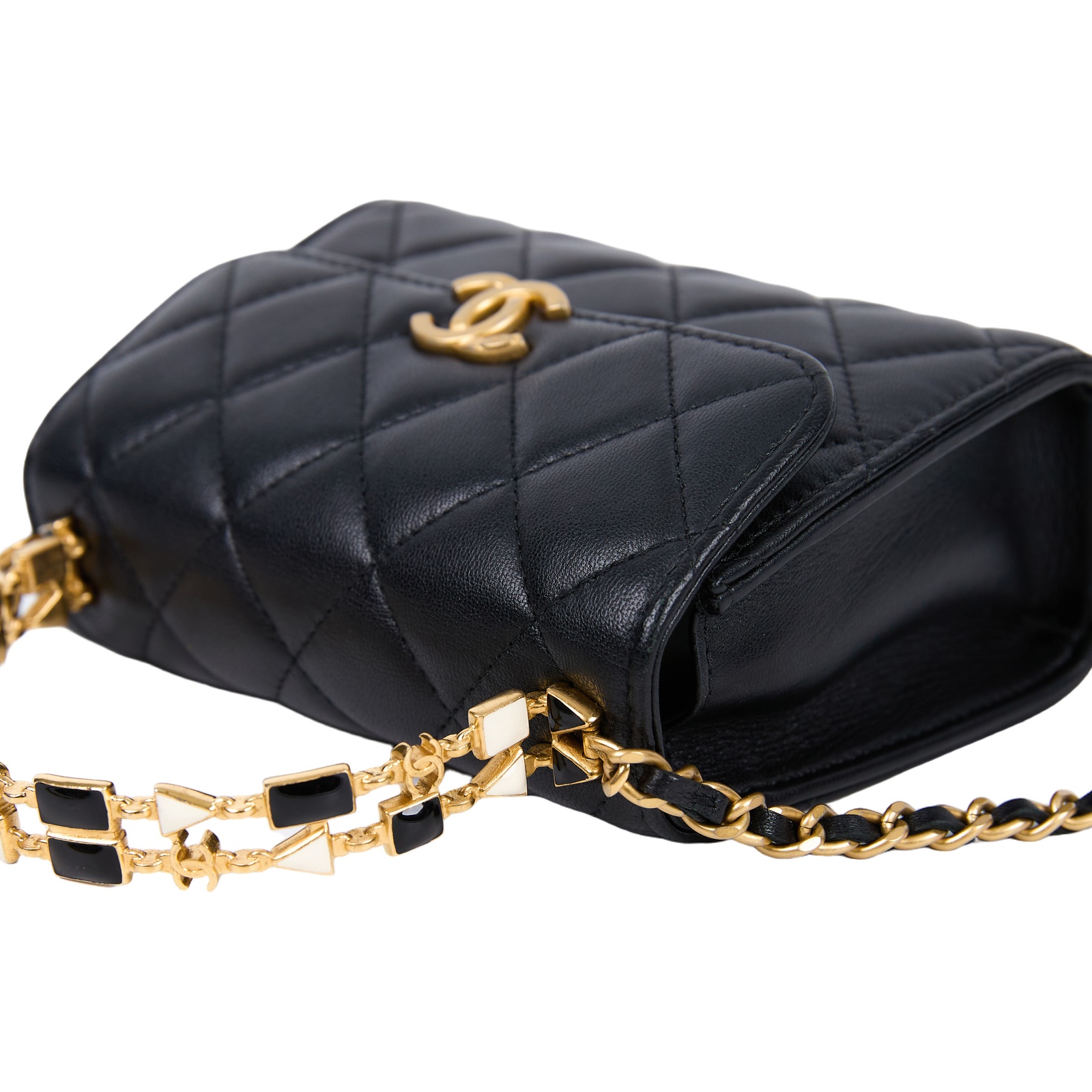 香奈兒 CHANEL Handle 手提 口蓋包 AP2945 晶片款 黑金琺瑯22B HANDLE肩背包 無附屬品