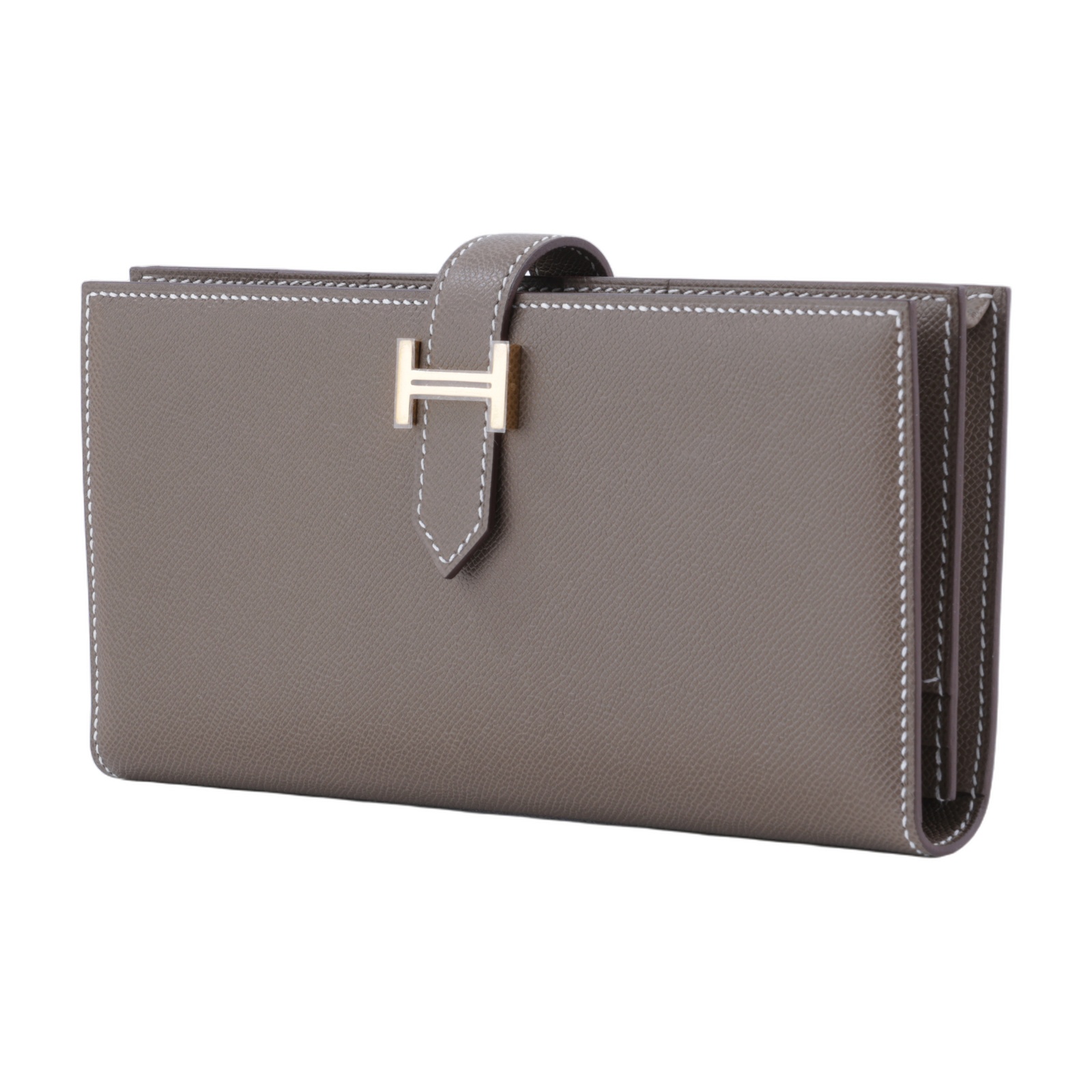愛馬仕 Hermes Bearn Soufflet 長夾 BEARNL W SN 011 BX W刻 大象灰BEARN長夾 原廠盒子