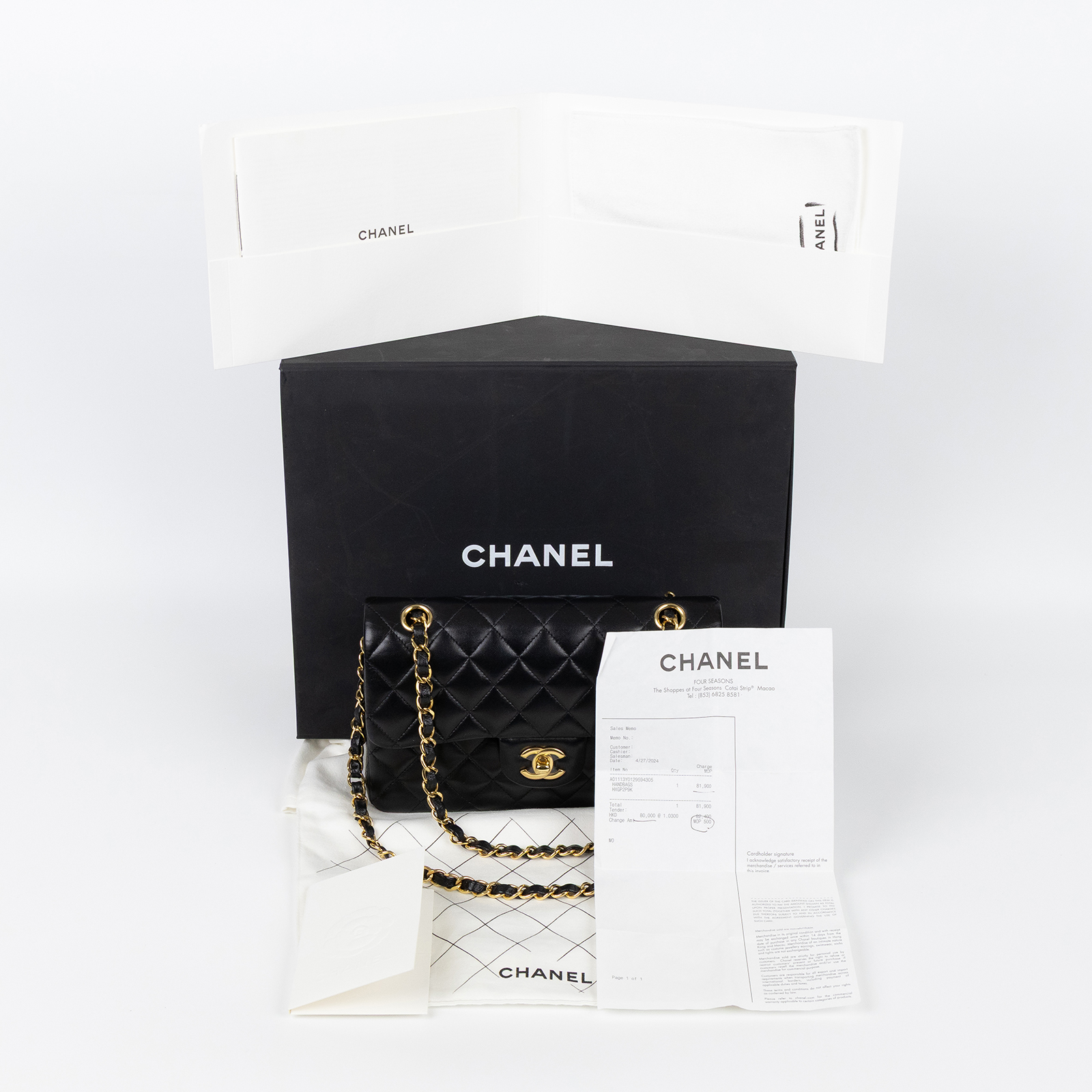 香奈兒 CHANEL CF 經典 小型 口蓋包 A01113 Y01295 晶片款 黑金羊COCO23 原廠盒子/防塵袋/購買證明影本