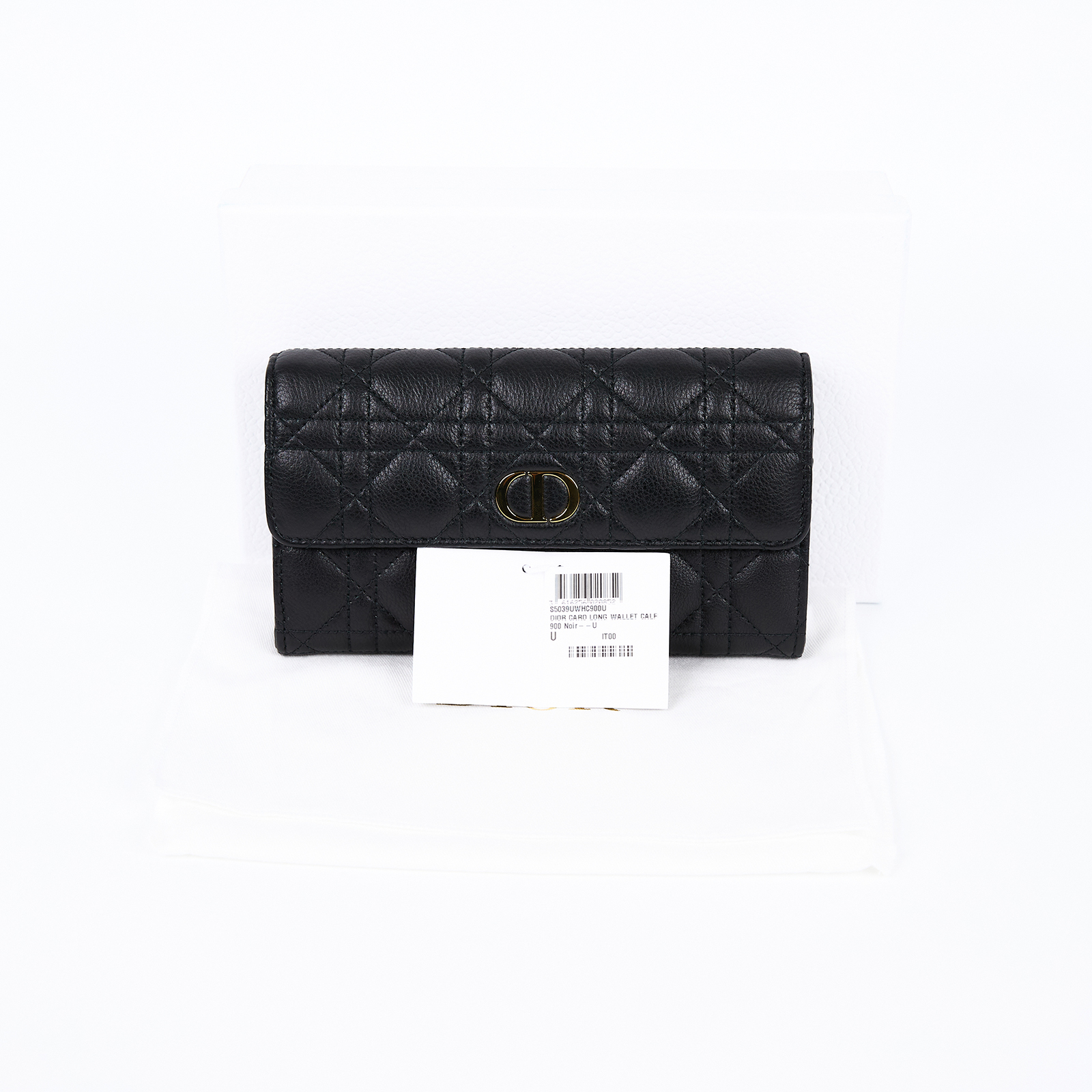 迪奧 CHRISTIAN DIOR Caro 錢包 長夾 小牛皮 S5039UWHC 黑金CARO長夾 原廠盒子/防塵袋