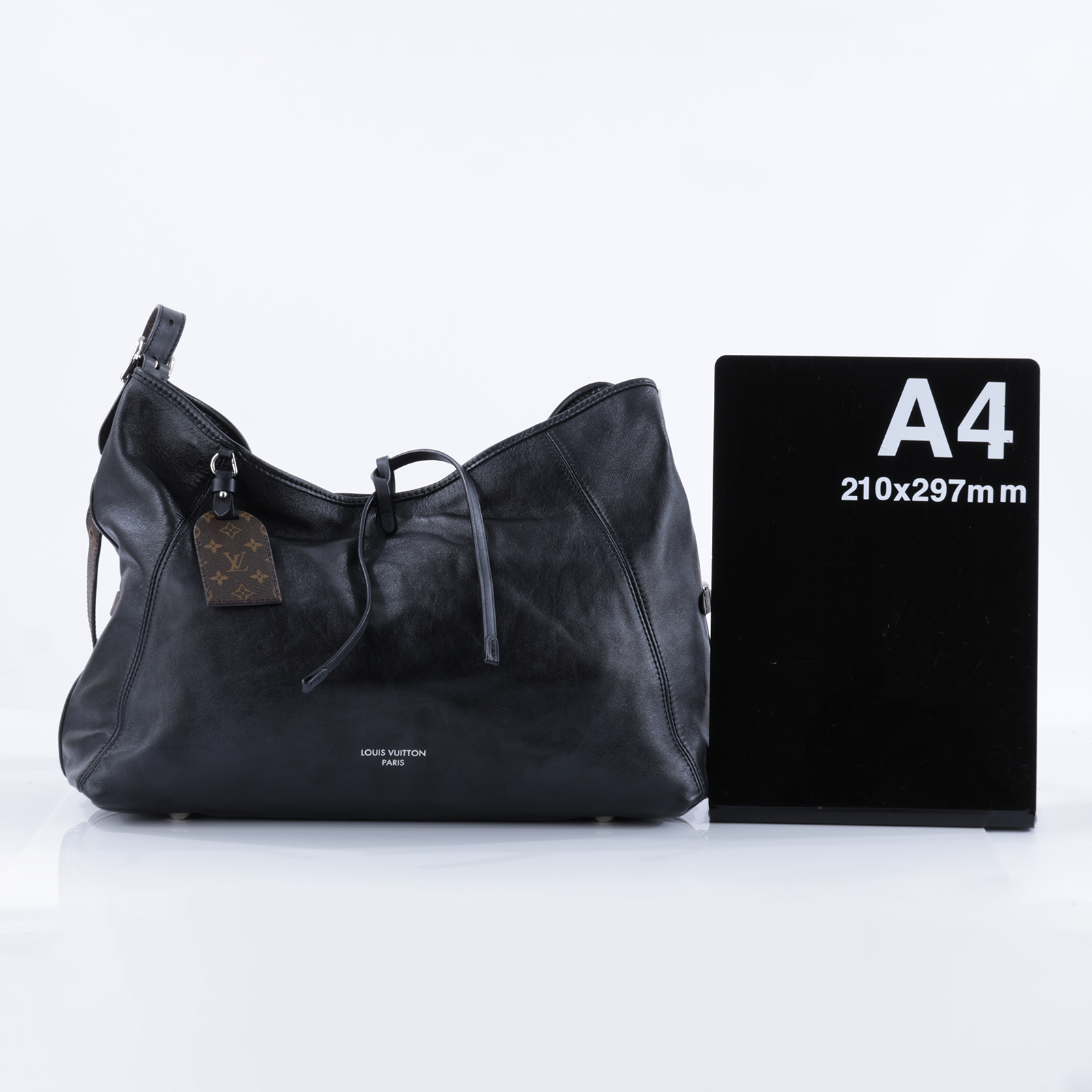 路易威登 LOUIS VUITTON CarryAll Vibe MM 手提 肩背包 黑色 M25143 晶片款  背帶/內袋/吊牌
