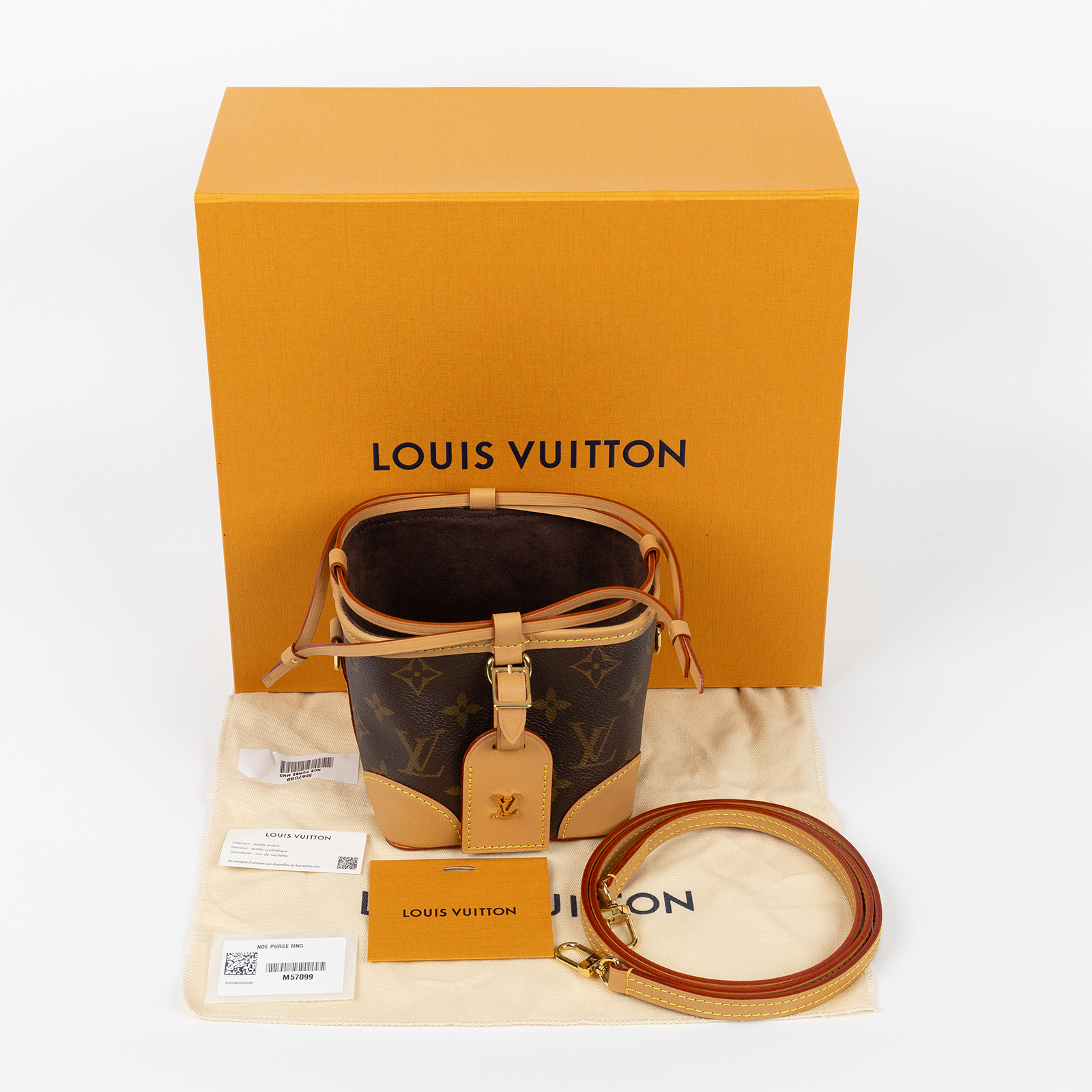 路易威登 LOUIS VUITTON Noé Purse 束口水桶包 M57099 原花迷你小水桶 原廠盒子/防塵袋/背帶/吊牌