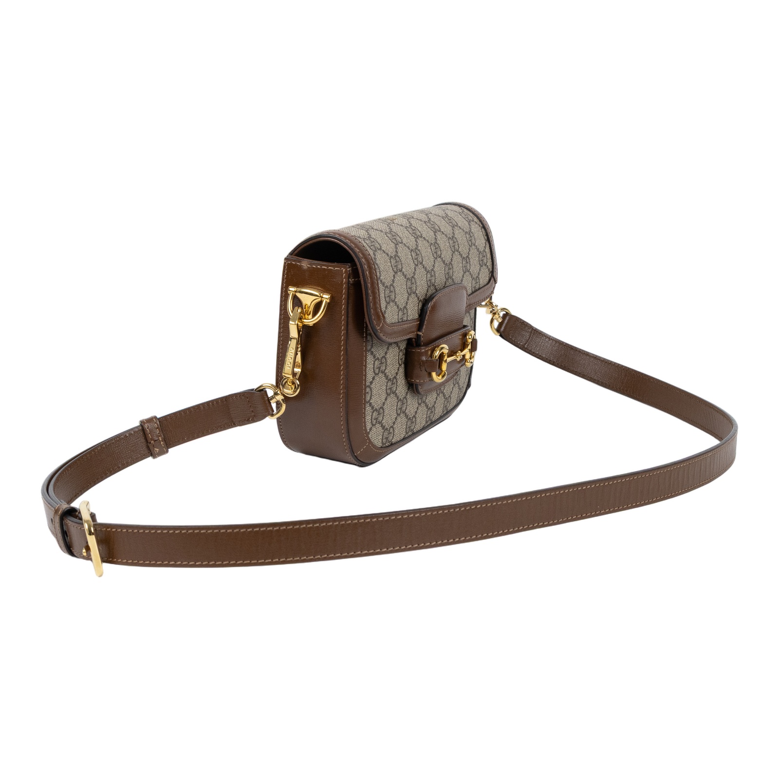 古馳 GUCCI Horsebit 1955 迷你 馬鞍包 658574 HUHHG 棕1955 MINI 原廠盒子/防塵袋/背帶2