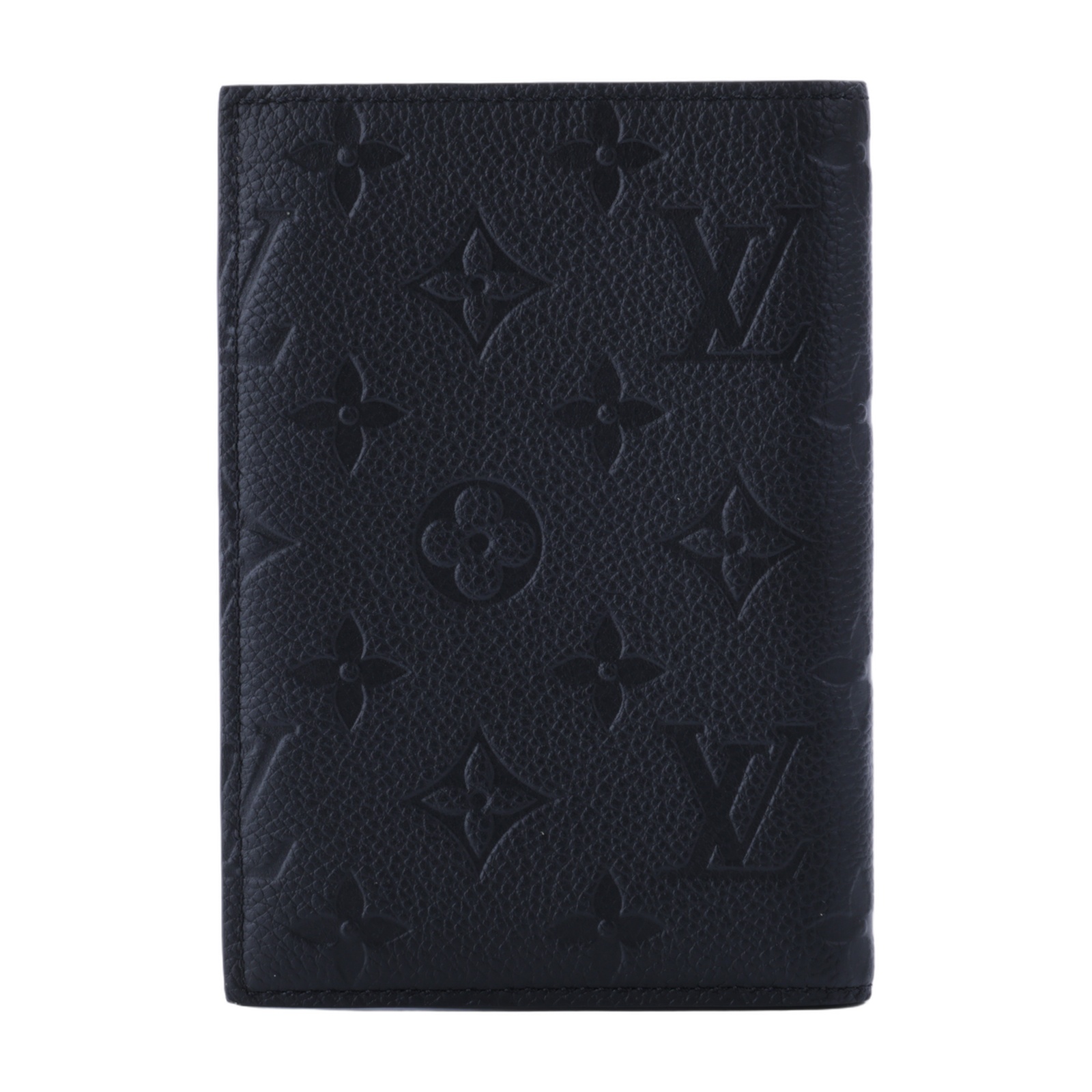 路易威登 LOUIS VUITTON 護照封套 壓花牛皮 黑色 M63914 晶片款 黑原花壓紋護照夾 無附屬品
