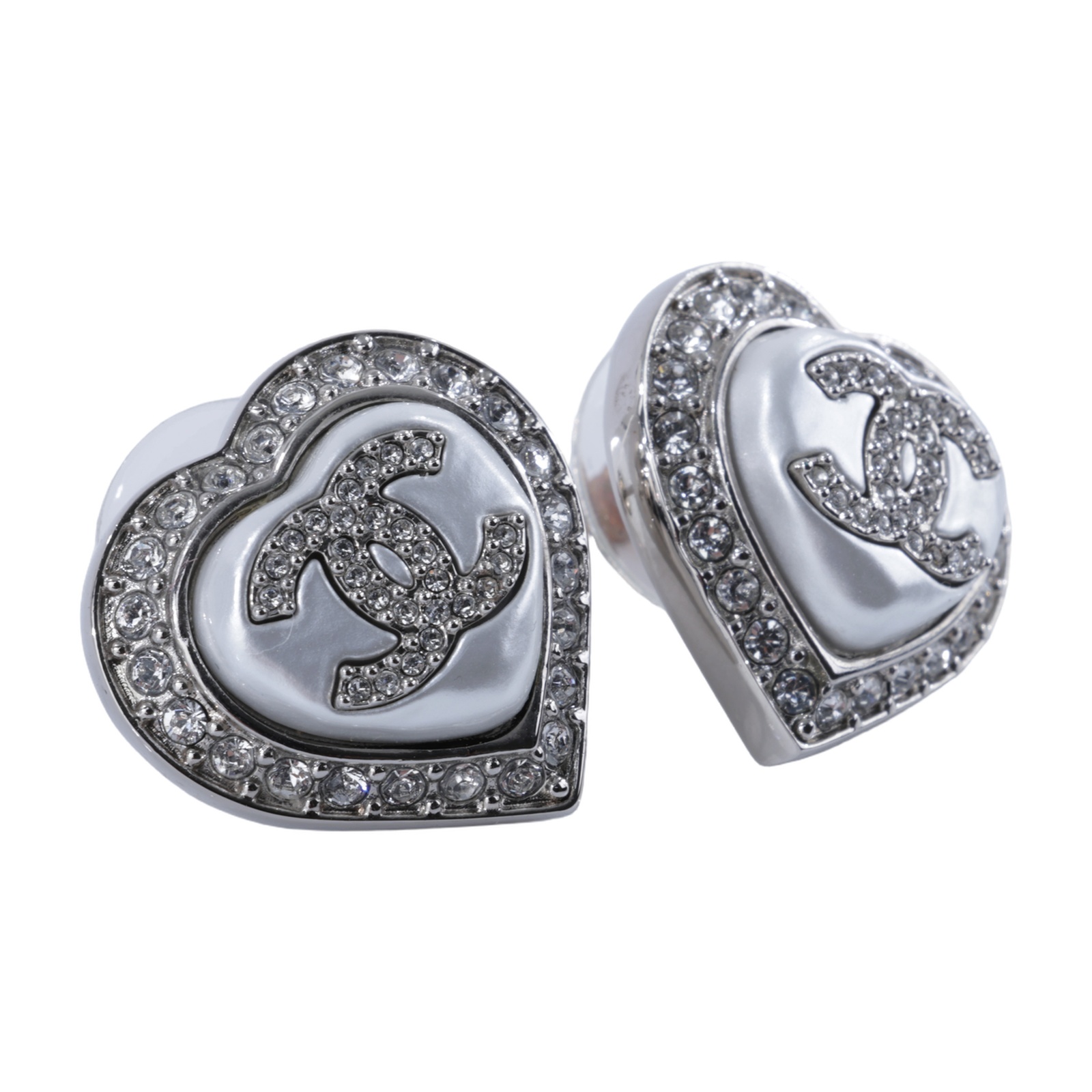 香奈兒 CHANEL 耳釘 ABB632 B14143ABB632/B23B 愛心水鑽耳環 原廠盒子/內膽/購買證明