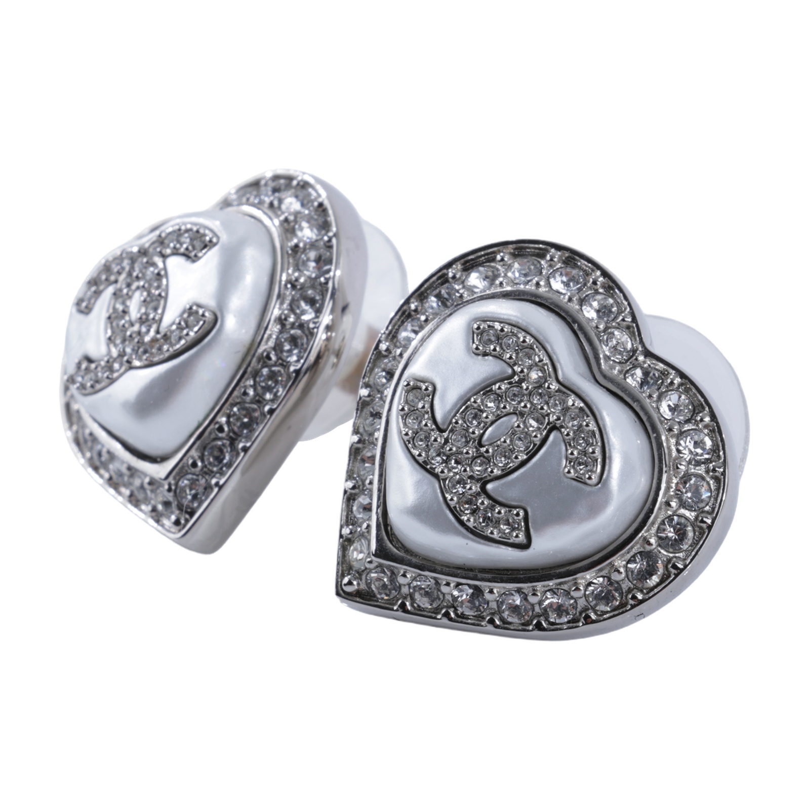 香奈兒 CHANEL 耳釘 ABB632 B14143ABB632/B23B 愛心水鑽耳環 原廠盒子/內膽/購買證明