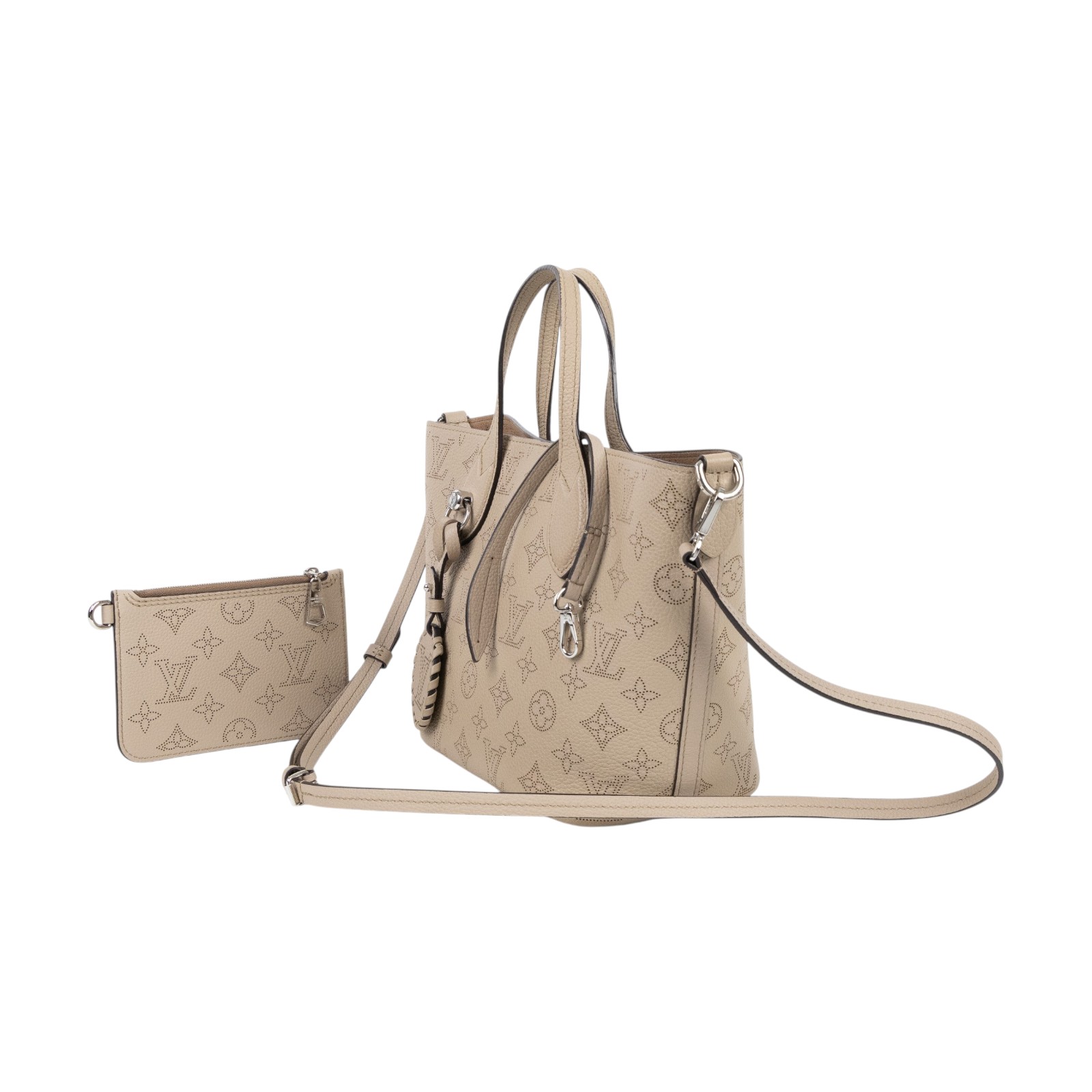 路易威登 LOUIS VUITTON Blossom PM 手提袋 灰色 M21849 晶片款  原廠盒子/防塵袋/背帶/內袋/吊飾/購買證明/發票