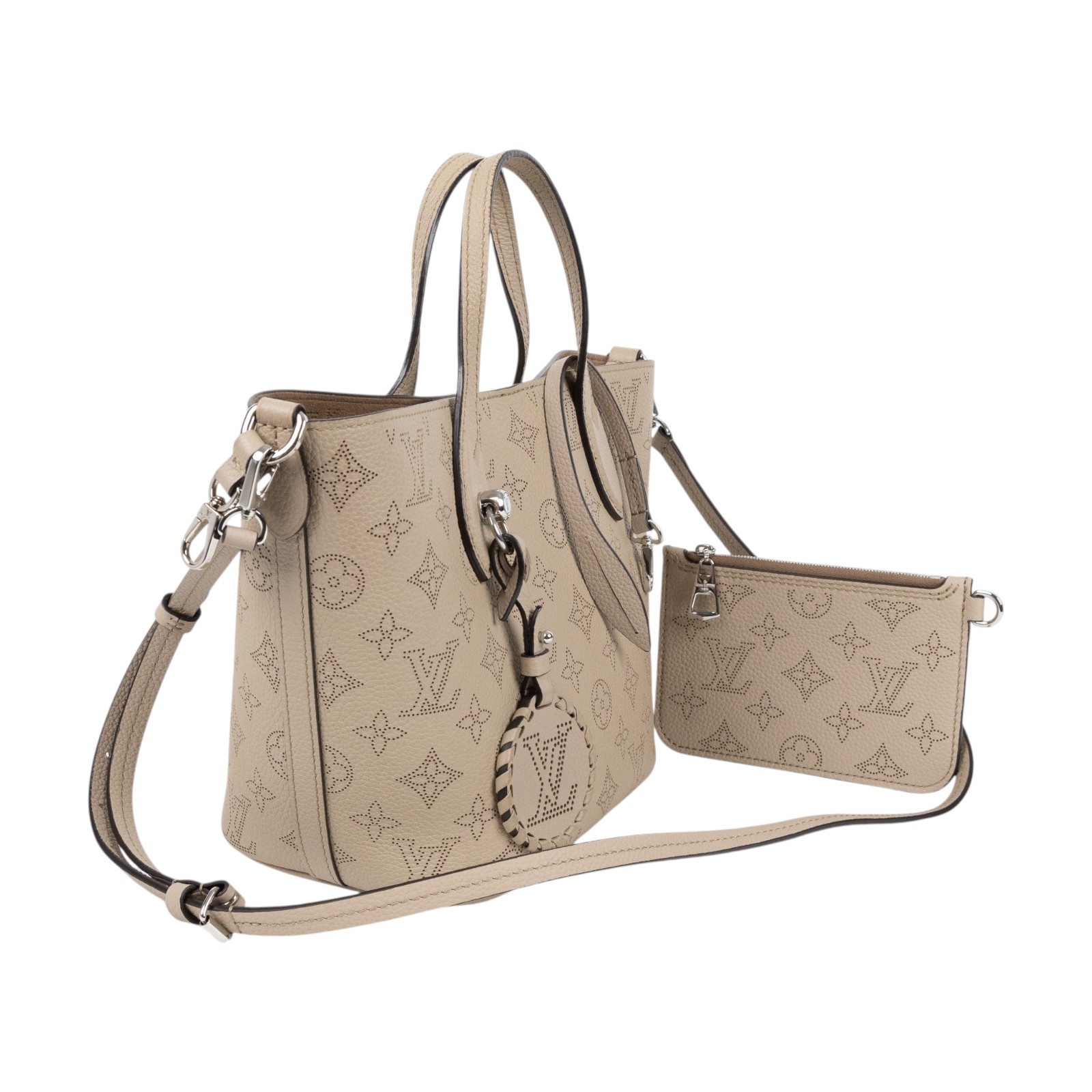 路易威登 LOUIS VUITTON Blossom PM 手提袋 灰色 M21849 晶片款  原廠盒子/防塵袋/背帶/內袋/吊飾/購買證明/發票