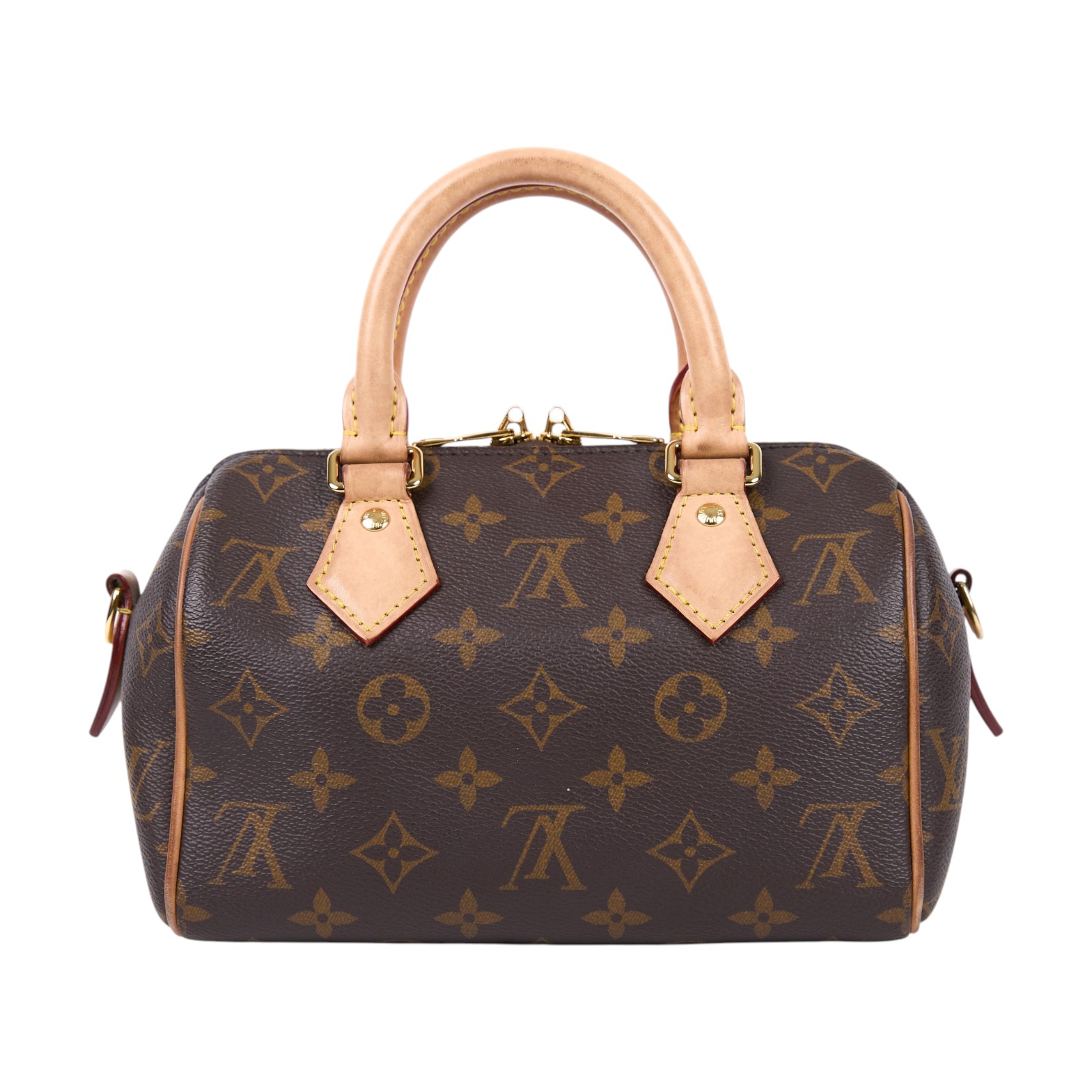 路易威登 LOUIS VUITTON Speedy Bandoulière 20 米色 帆布 手提 斜背 波士頓包 M46222 晶片款  背帶