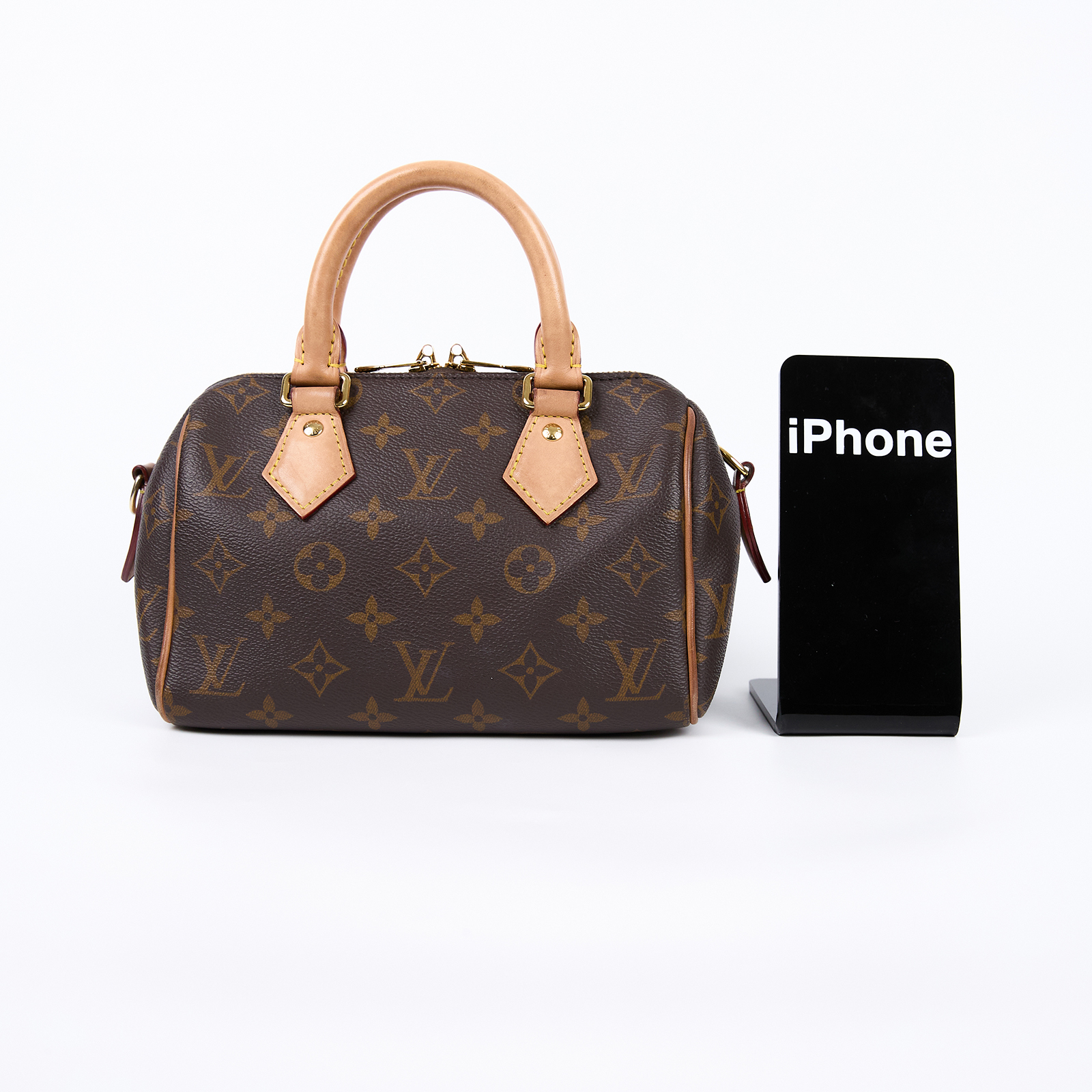 路易威登 LOUIS VUITTON Speedy Bandoulière 20 米色 帆布 手提 斜背 波士頓包 M46222 晶片款  背帶