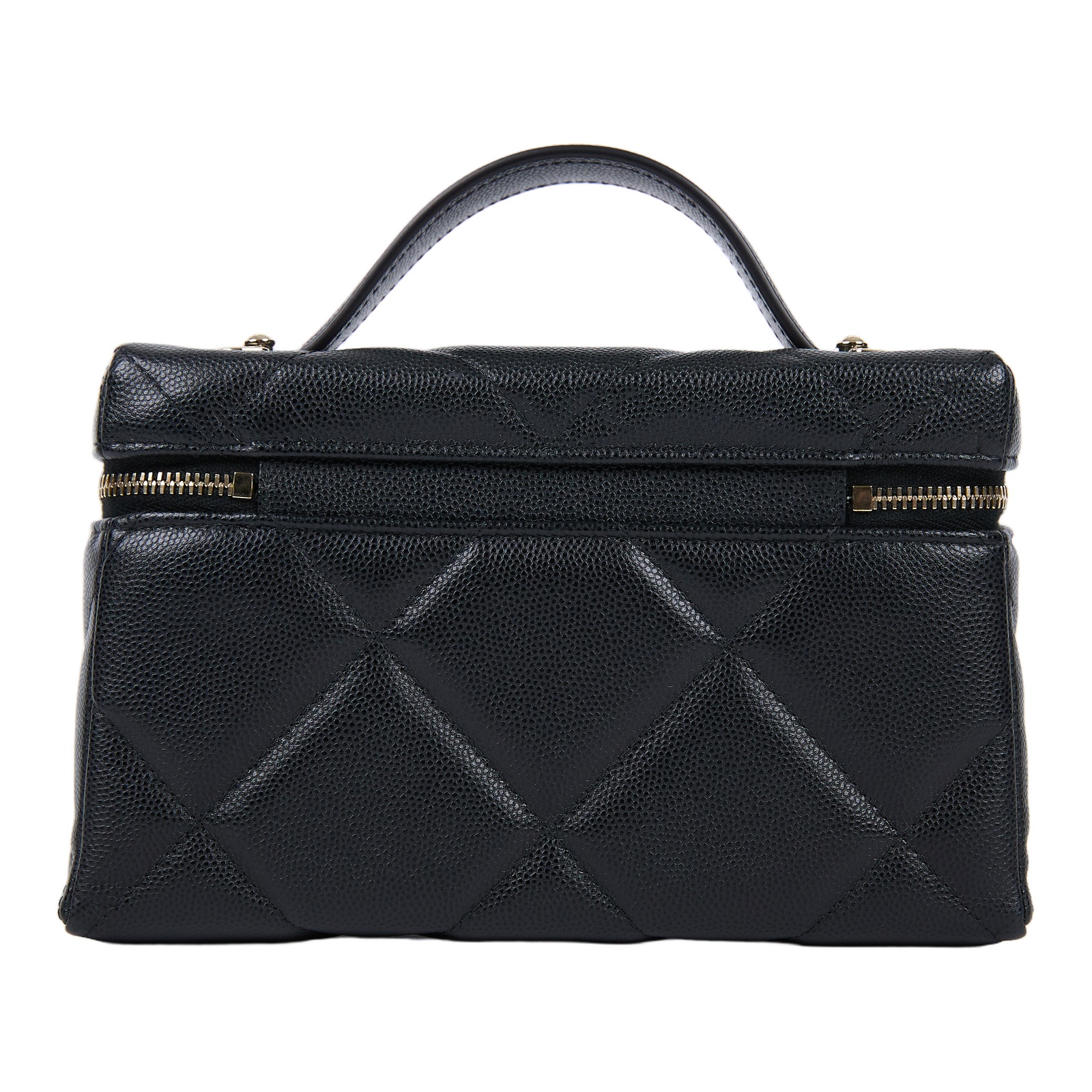 香奈兒 CHANEL CC LOGO 化妝盒 化妝箱 斜背包 手提包 AP4936 B22105 晶片款 黑金荔枝 VANITY CASE 原廠盒子/防塵袋/背帶/購買證明影本