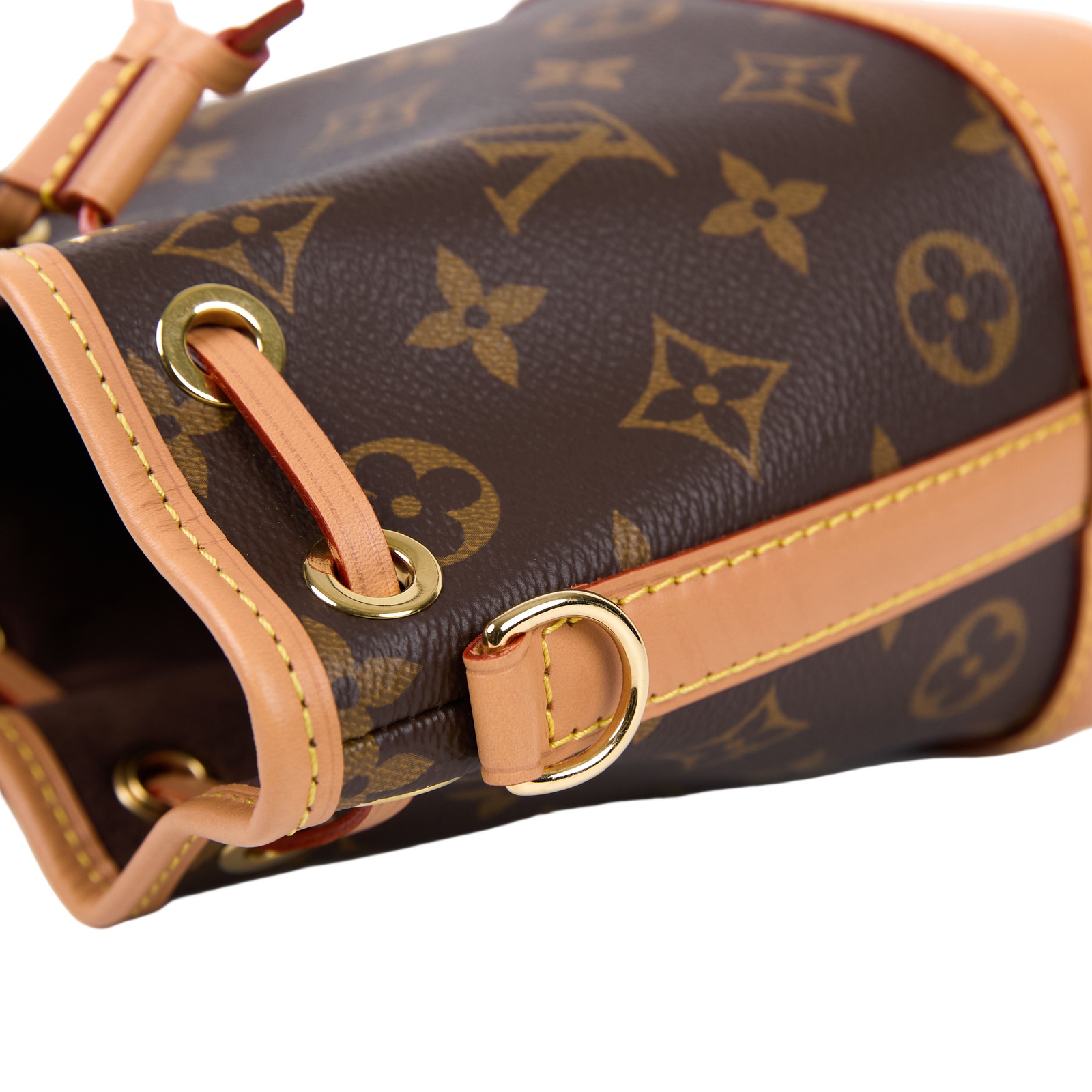路易威登 LOUIS VUITTON Nano Noé 原花 束口水桶包 M81266 晶片款 原花Nano Noé 原廠盒子/防塵袋/背帶3/購買證明影本