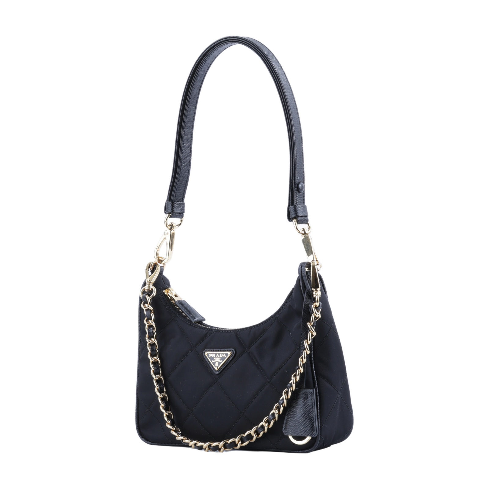 普拉達 PRADA Re-Edition 1995 Chaîne Re-Nylon 迷你袋 1BC204_2AOS  防塵袋/背帶2/吊飾/購買證明/發票