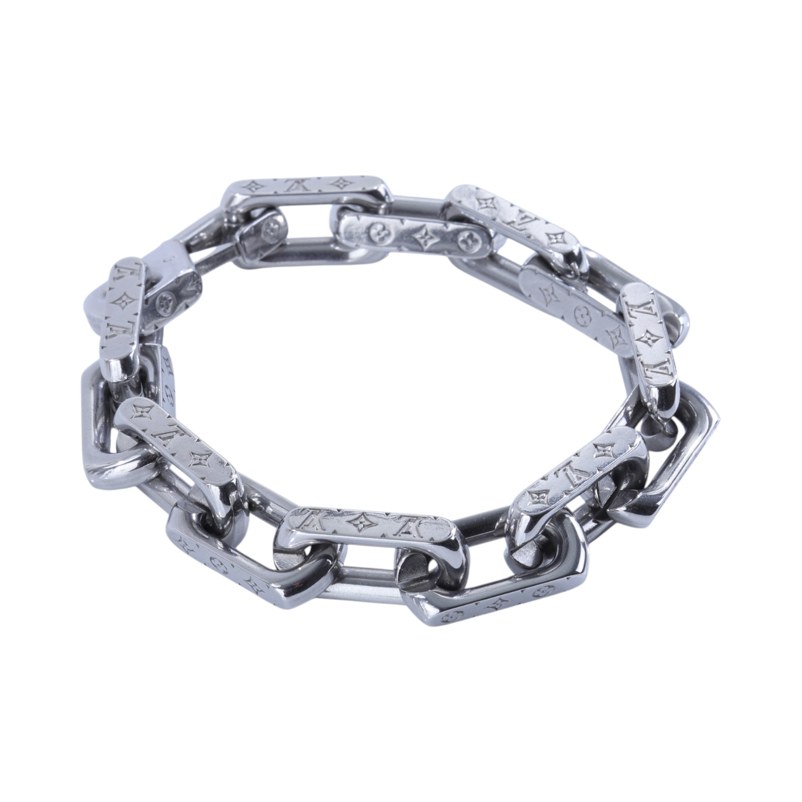 路易威登 LOUIS VUITTON Monogram Chain 手鍊 M00308 銀色Monogram Chain 手鍊 #M 原廠盒子/防塵袋