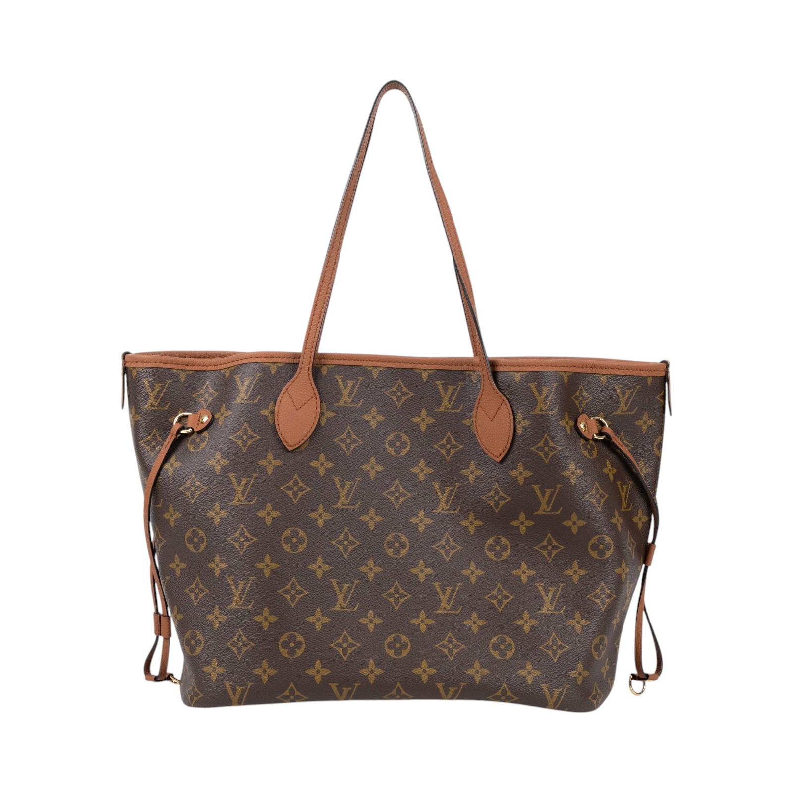 路易威登 LOUIS VUITTON Neverfull Inside Out MM 老花 牛皮 肩背包 雙面 棕褐色 M12061 晶片款  原廠盒子/防塵袋/內袋
