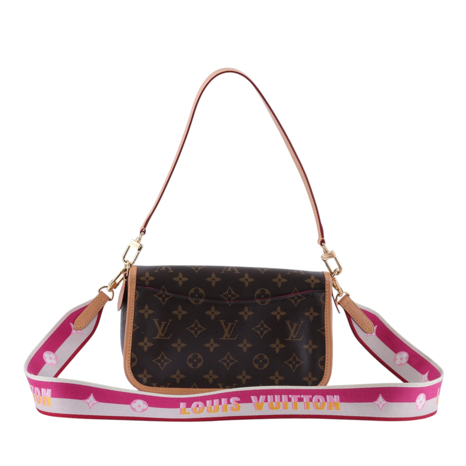 路易威登 LOUIS VUITTON Diane 腋下包法棍 單肩背包 經典帆布 M45985 晶片款 棕原花DIANE法棍包 防塵袋/背帶2
