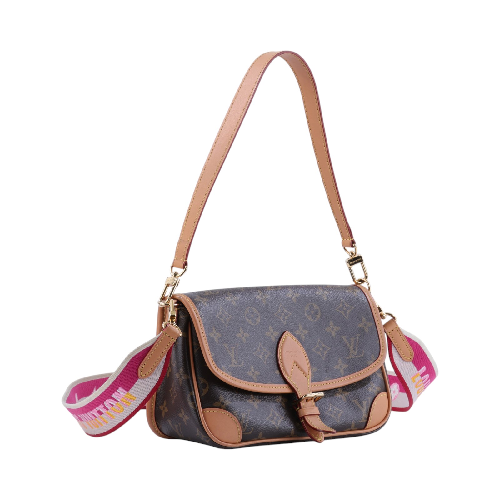 路易威登 LOUIS VUITTON Diane 腋下包法棍 單肩背包 經典帆布 M45985 晶片款 棕原花DIANE法棍包 防塵袋/背帶2