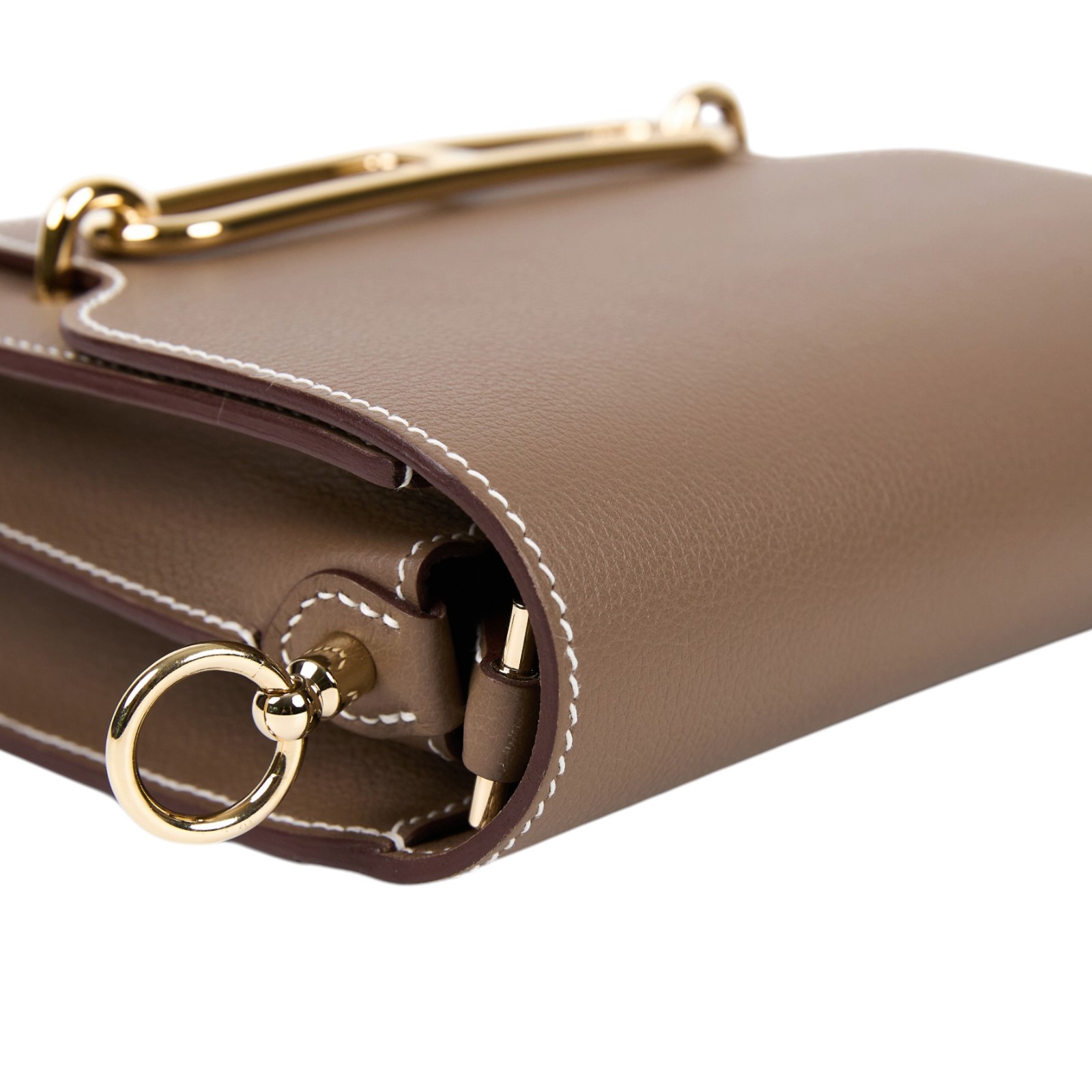 愛馬仕 Hermes Roulis 豬鼻子 斜背包 18 Mini 大象灰 香檳金五金 H070510CP18 /GST967 CS  原廠盒子/防塵袋/背帶/購買證明影本