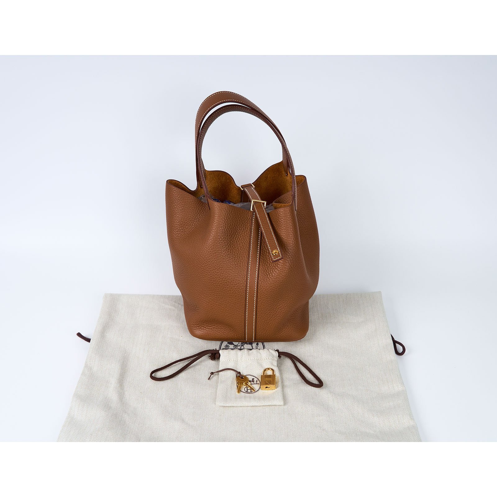 愛馬仕 Hermes Picotin Lock 22 菜籃子包 PT22 Z AU008MM Z刻金棕金PICOTIN 22 防塵袋/鎖組