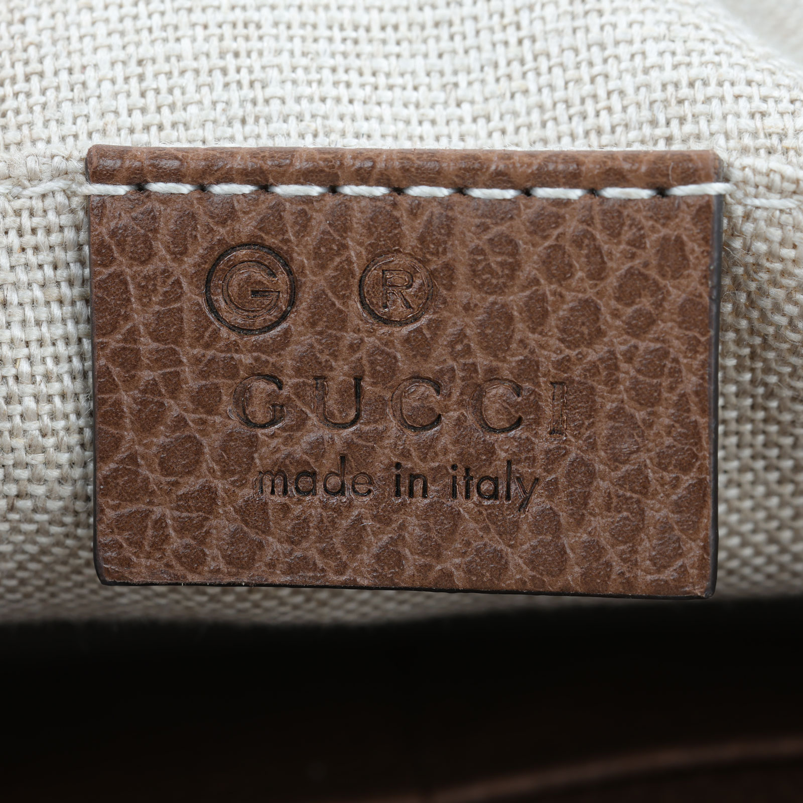 古馳 GUCCI 相機包 449413 咖雙G緹花皮飾邊斜背小方包 無附屬品
