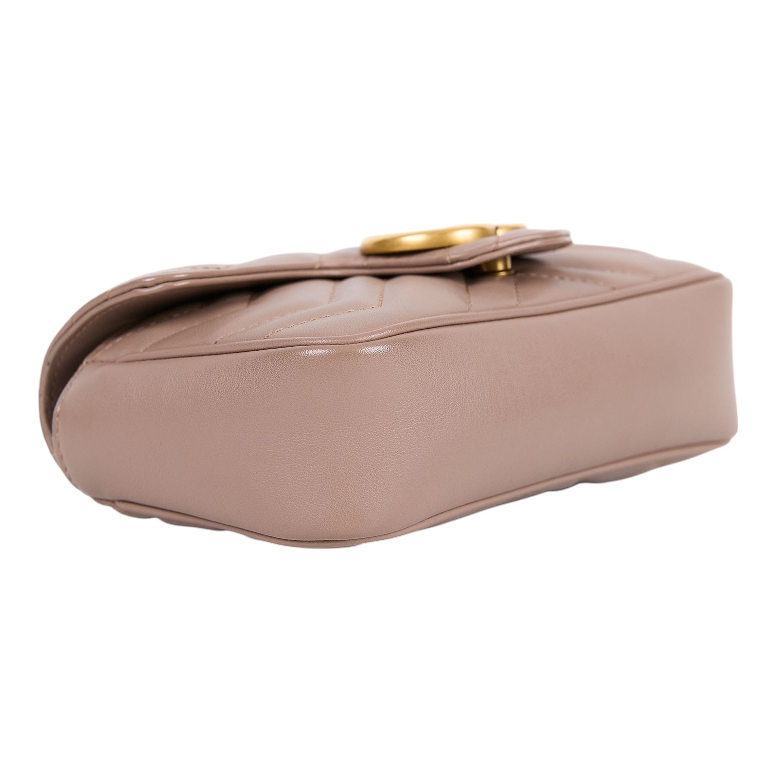 古馳 GUCCI GG Mormont 絎縫 超迷你袋 476433 藕粉MARMONT MINI 無附屬品