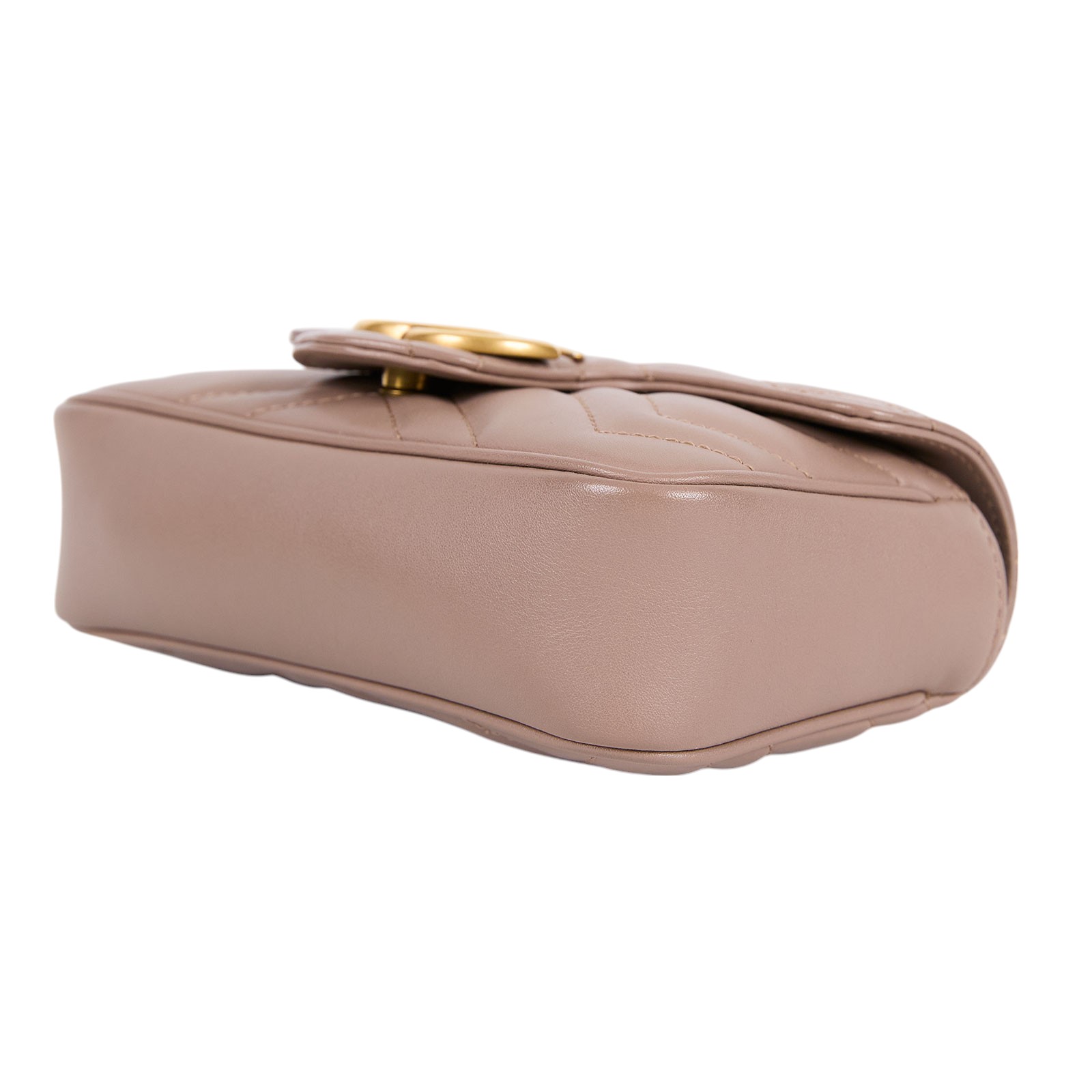 古馳 GUCCI GG Mormont 絎縫 超迷你袋 476433 藕粉MARMONT MINI 無附屬品